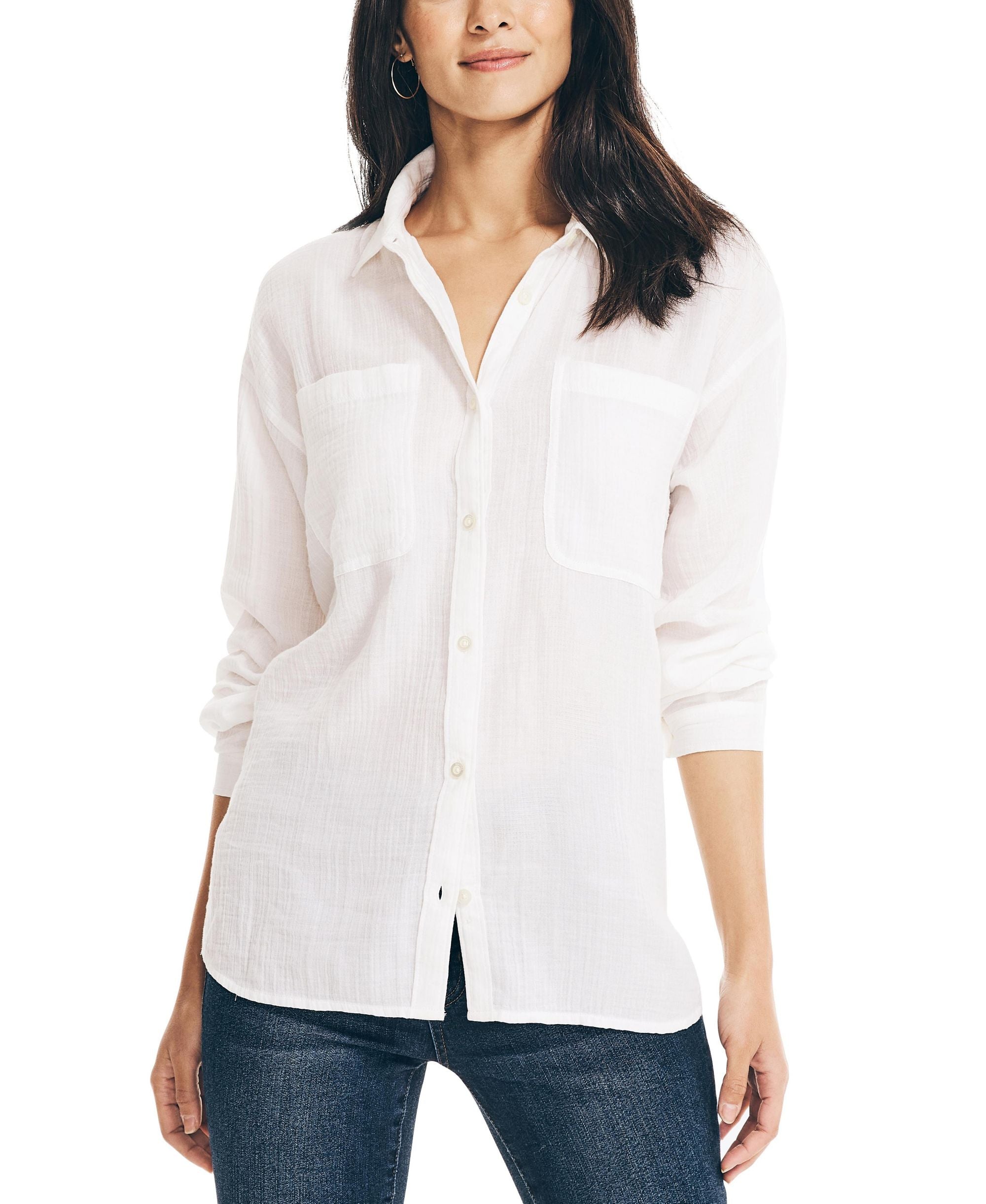 Nautica Womens Weekend Button Down Shirt