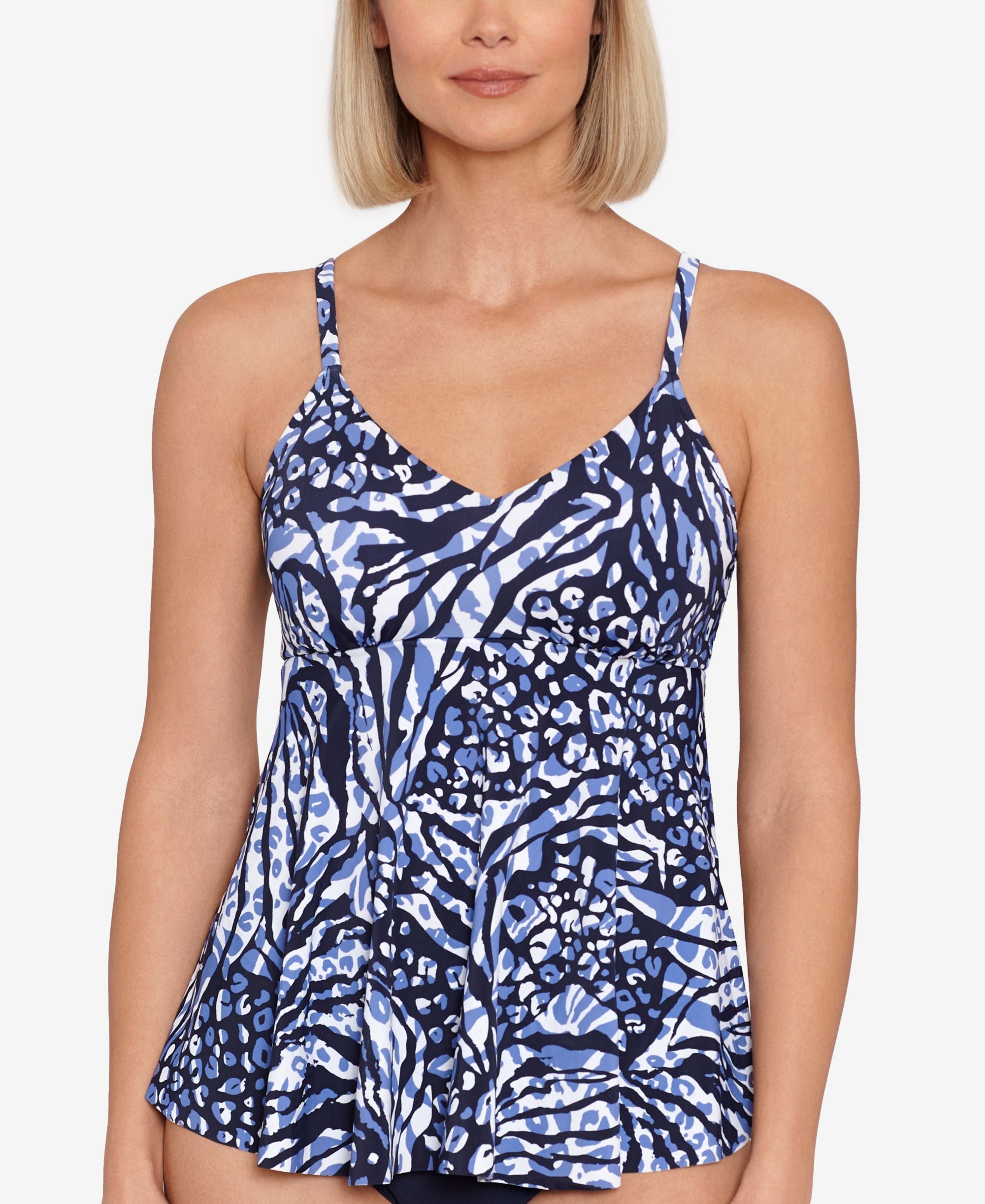 Women's Printed Underwire Tankini Top