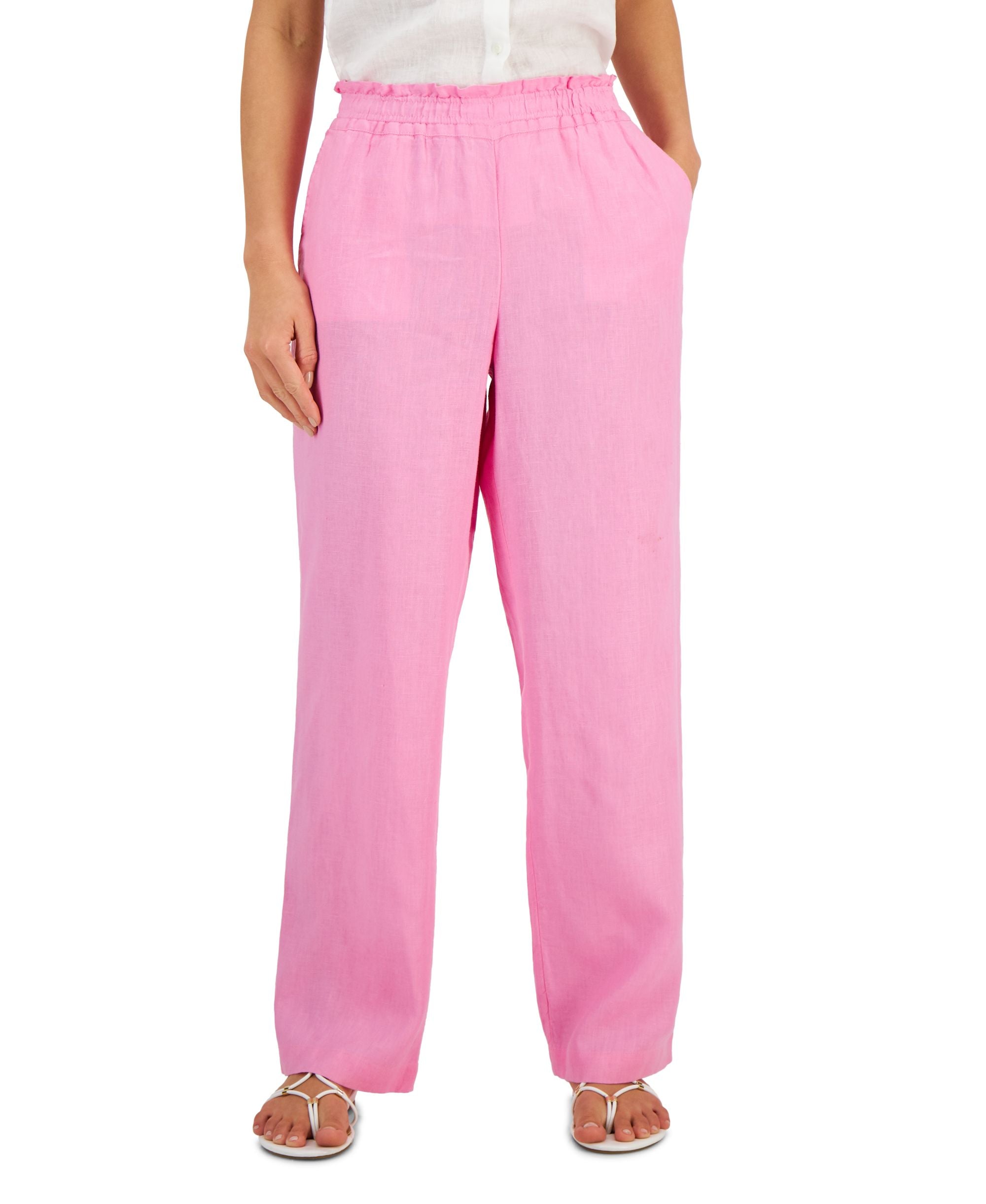 Charter Club Linen Pull-On Pants