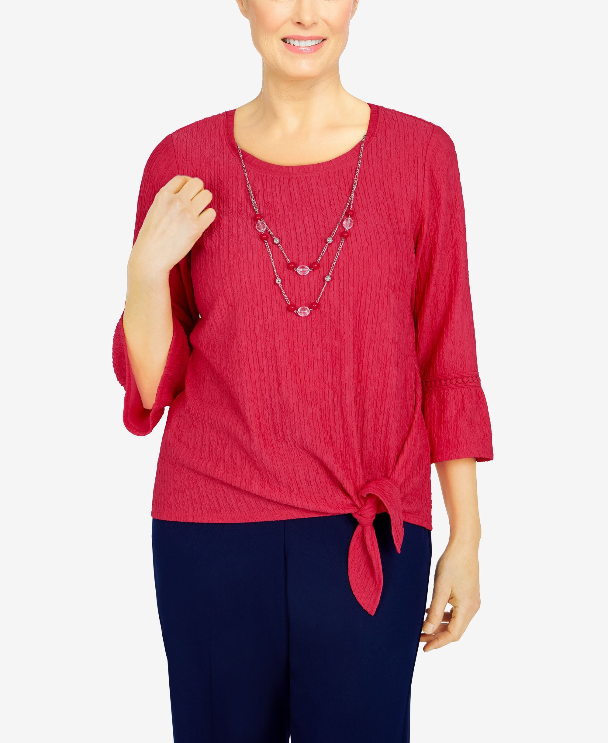 Petite Happy Hour Solid Textured Knit Top