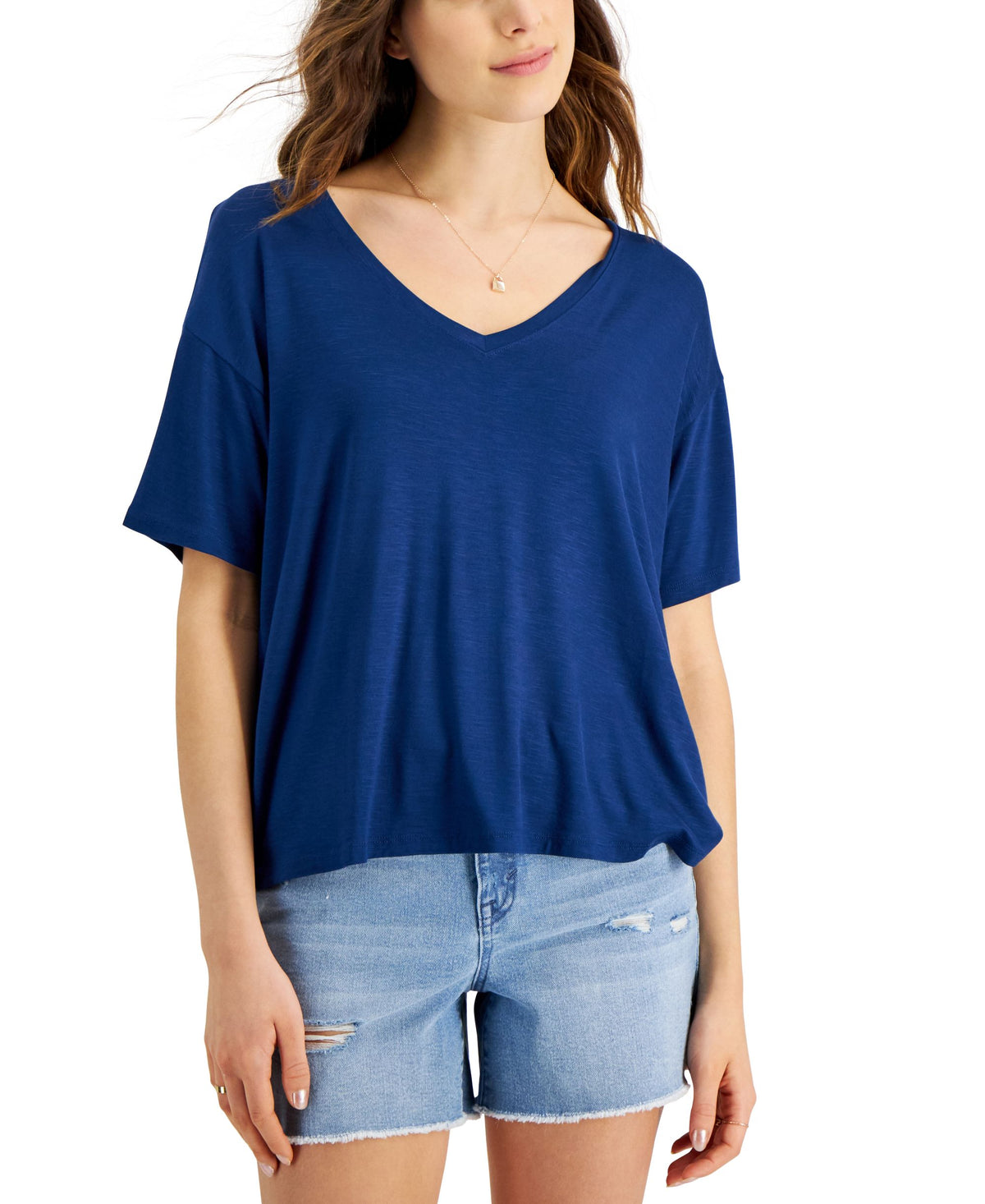 Style &  Co Drapey V-Neck T-Shirt