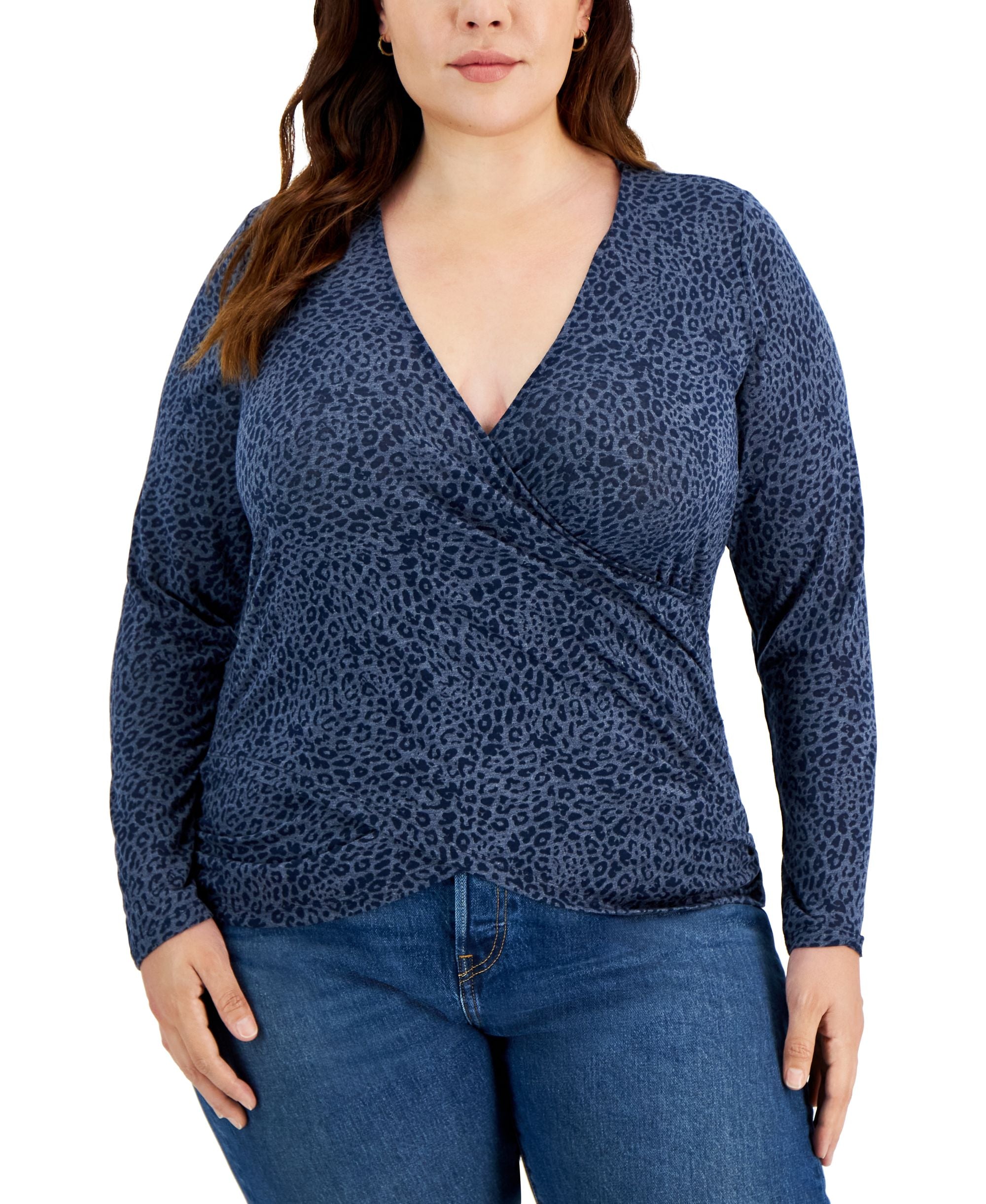 INC International Concepts Plus Size Side Ruched Top