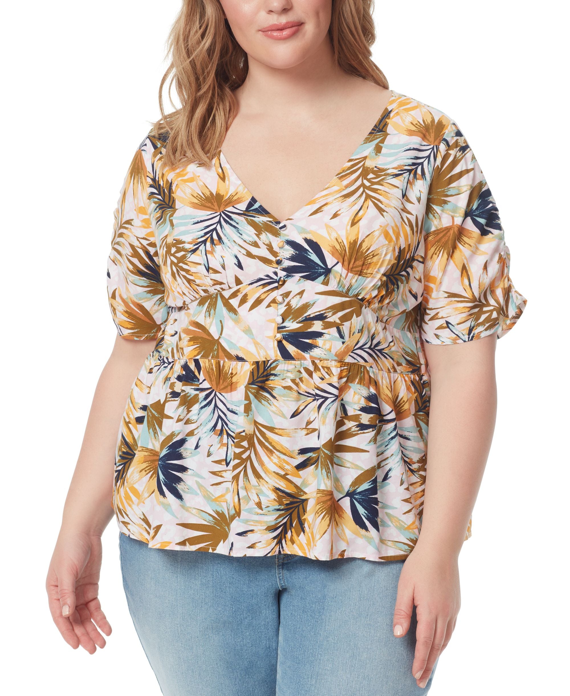 Jessica Simpson Trendy Plus Petra Button Front Top