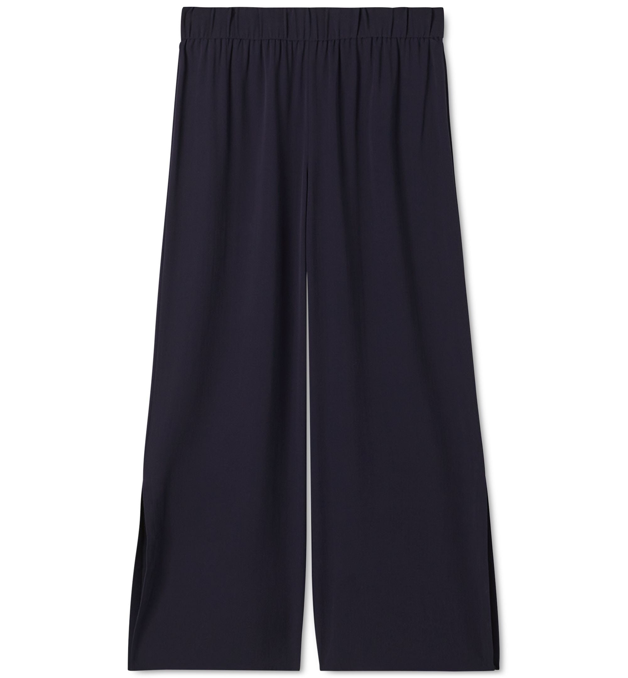 Eileen Fisher Silk Georgette Crepe Ankle Straight Leg Pants