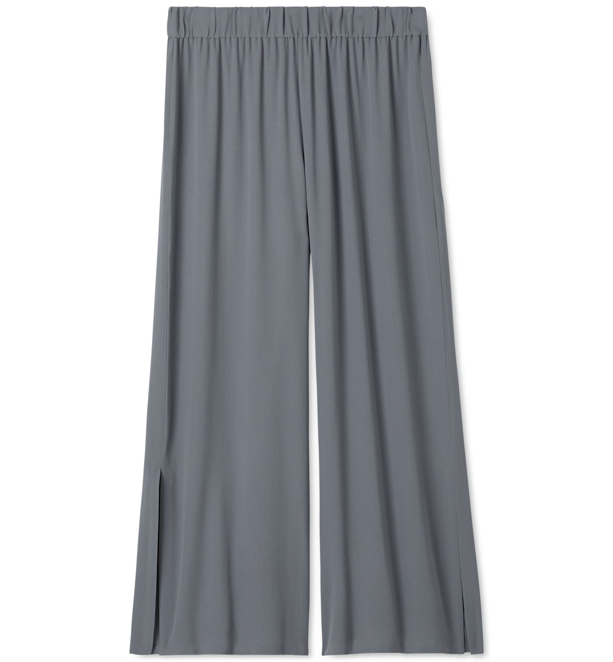 Eileen Fisher Silk Georgette Crepe Ankle Straight Leg Pants