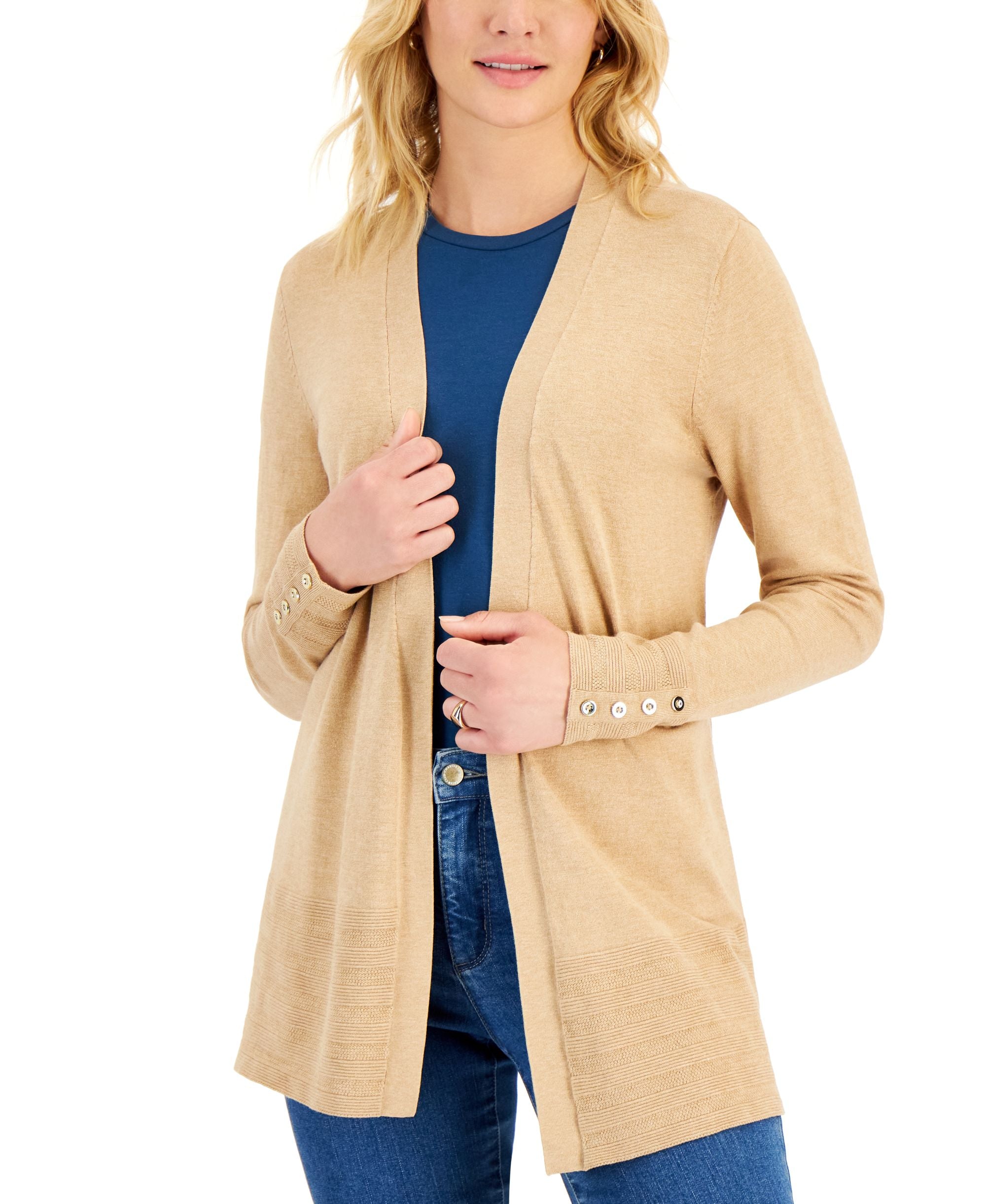Charter Club Womens Open Front Cardigan