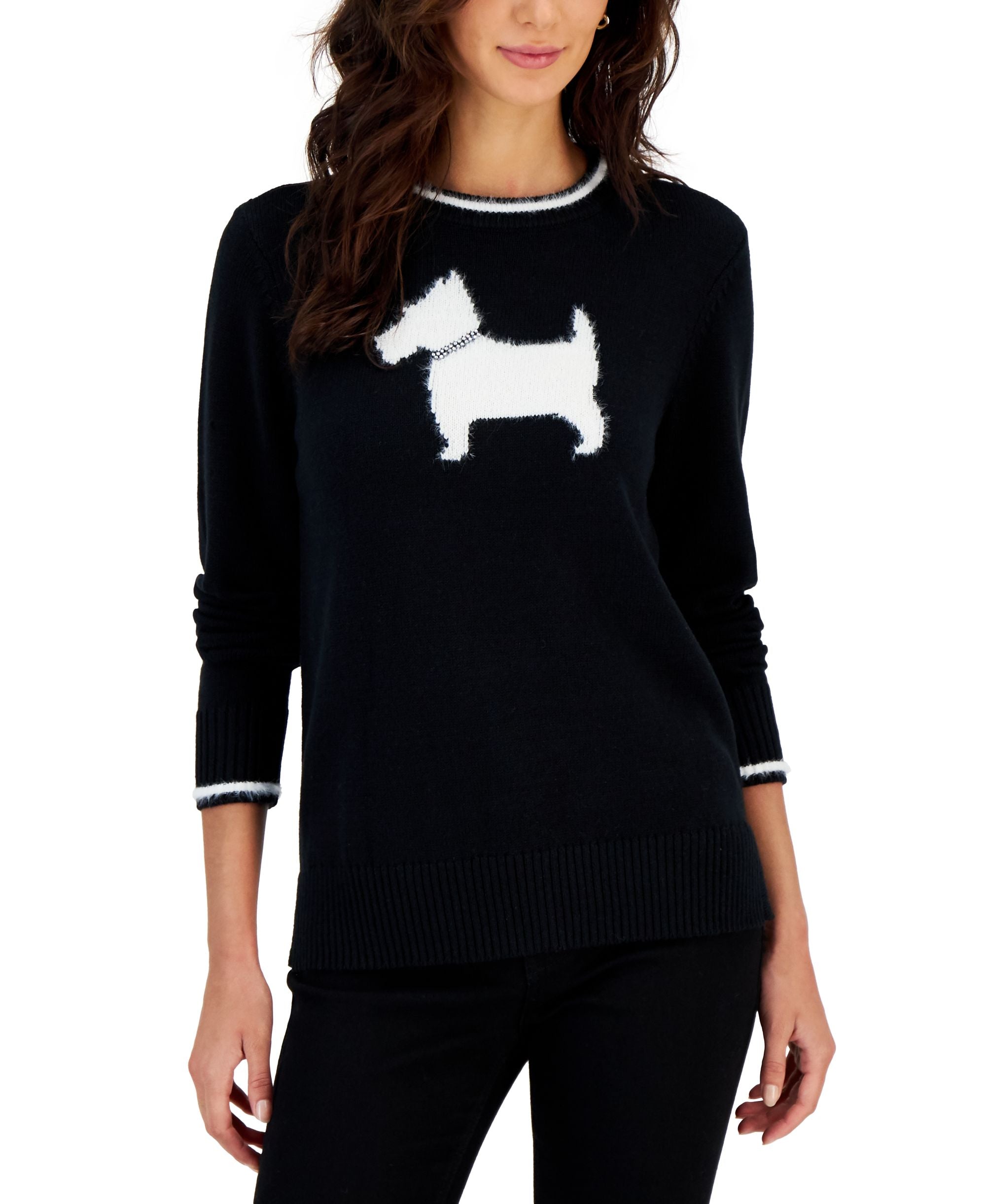Charter Club Womens Scotty Dog Sweater