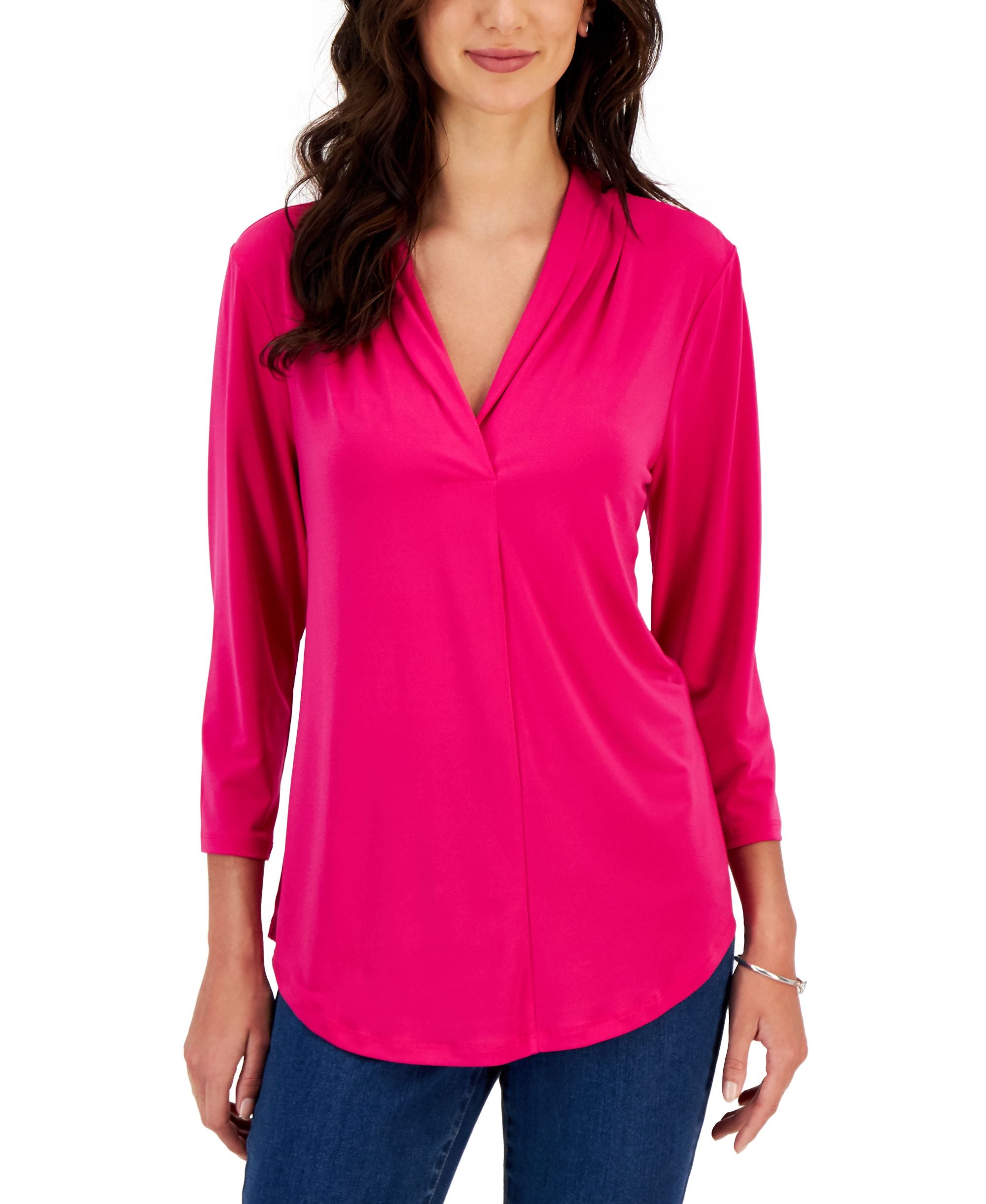 Charter Club Petite 3/4 Sleeve Top