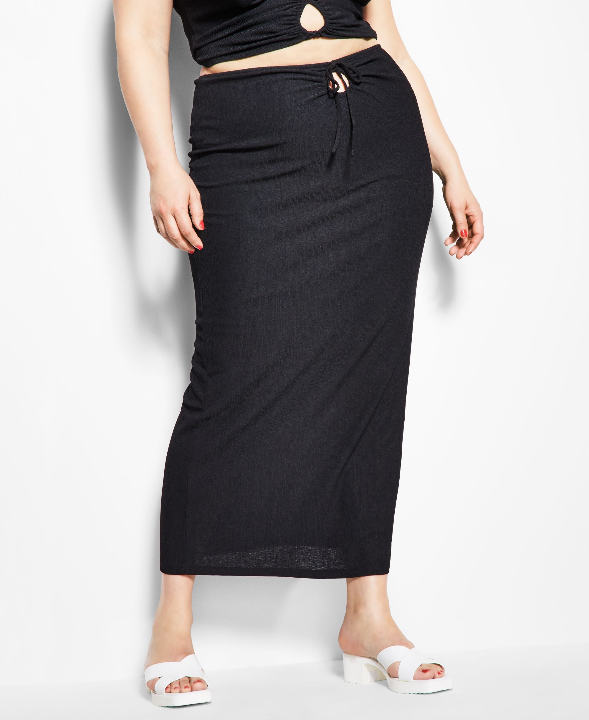 Royalty By Maluma Womens Tie Front Maxi Skirt