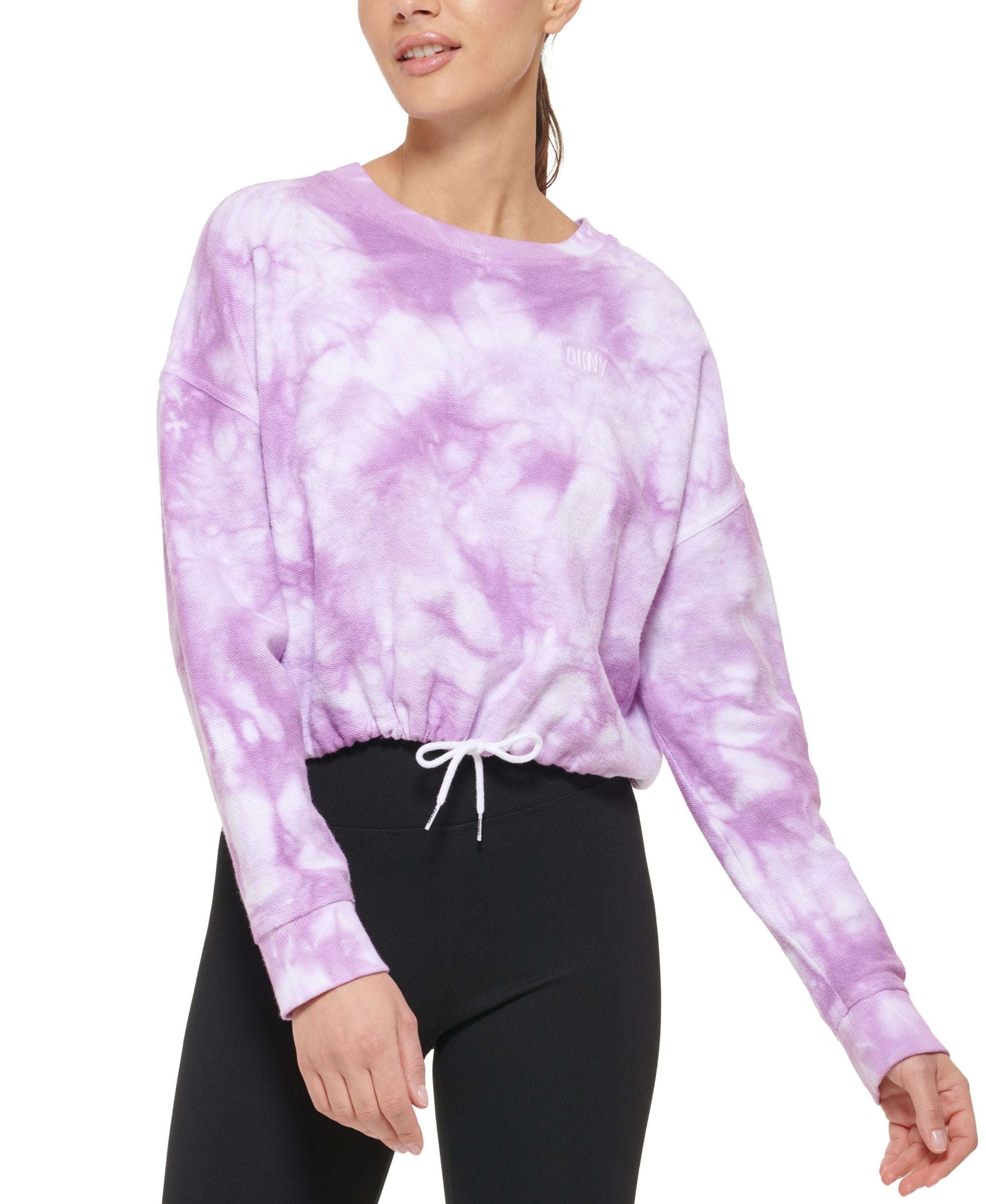 DKNY Sport Womens Cotton Tie Dyed Sweatshirt