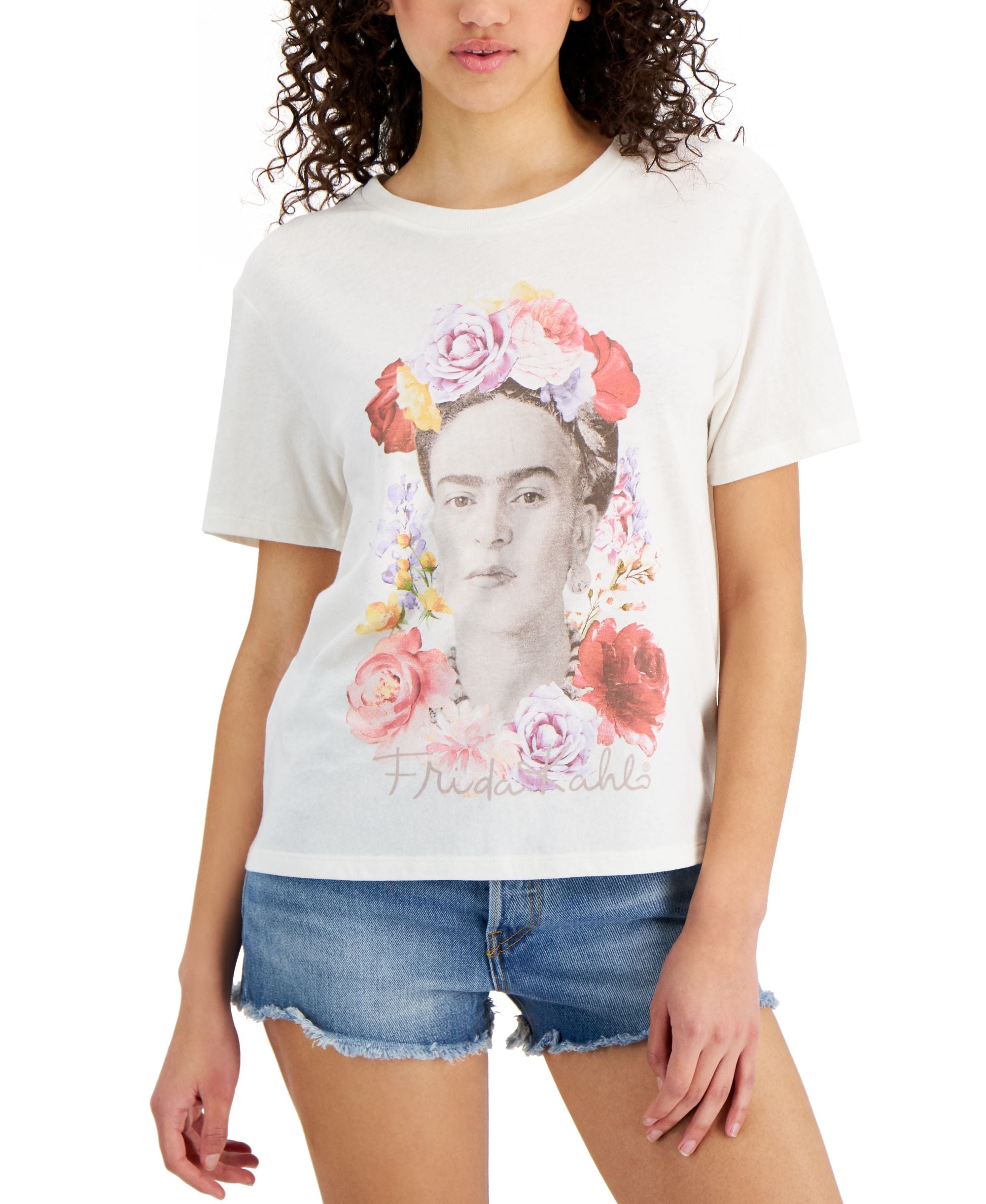 Juniors' Frida Kahlo Graphic T-Shirt