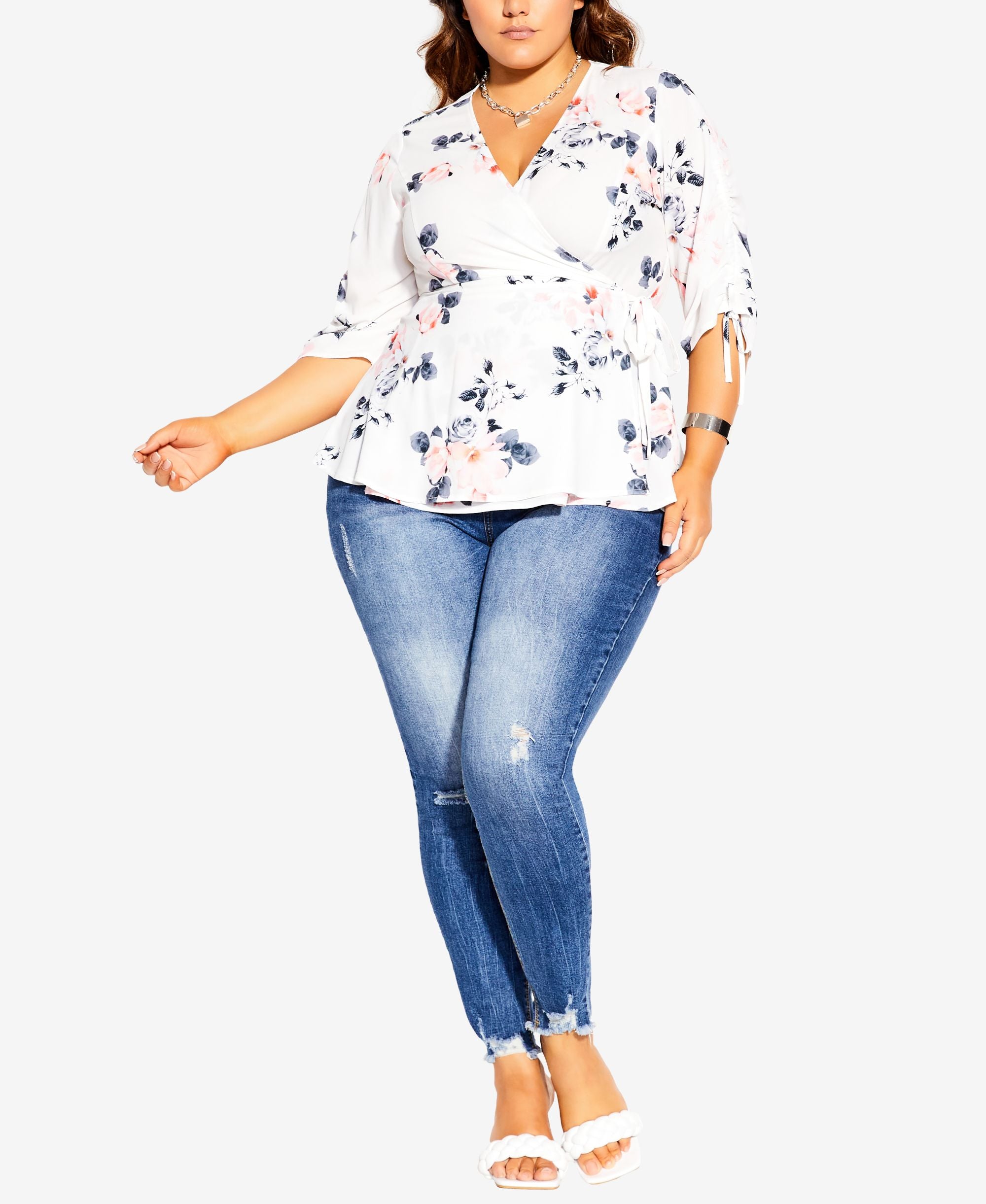 City Chic Lotus Lust Wrap Top