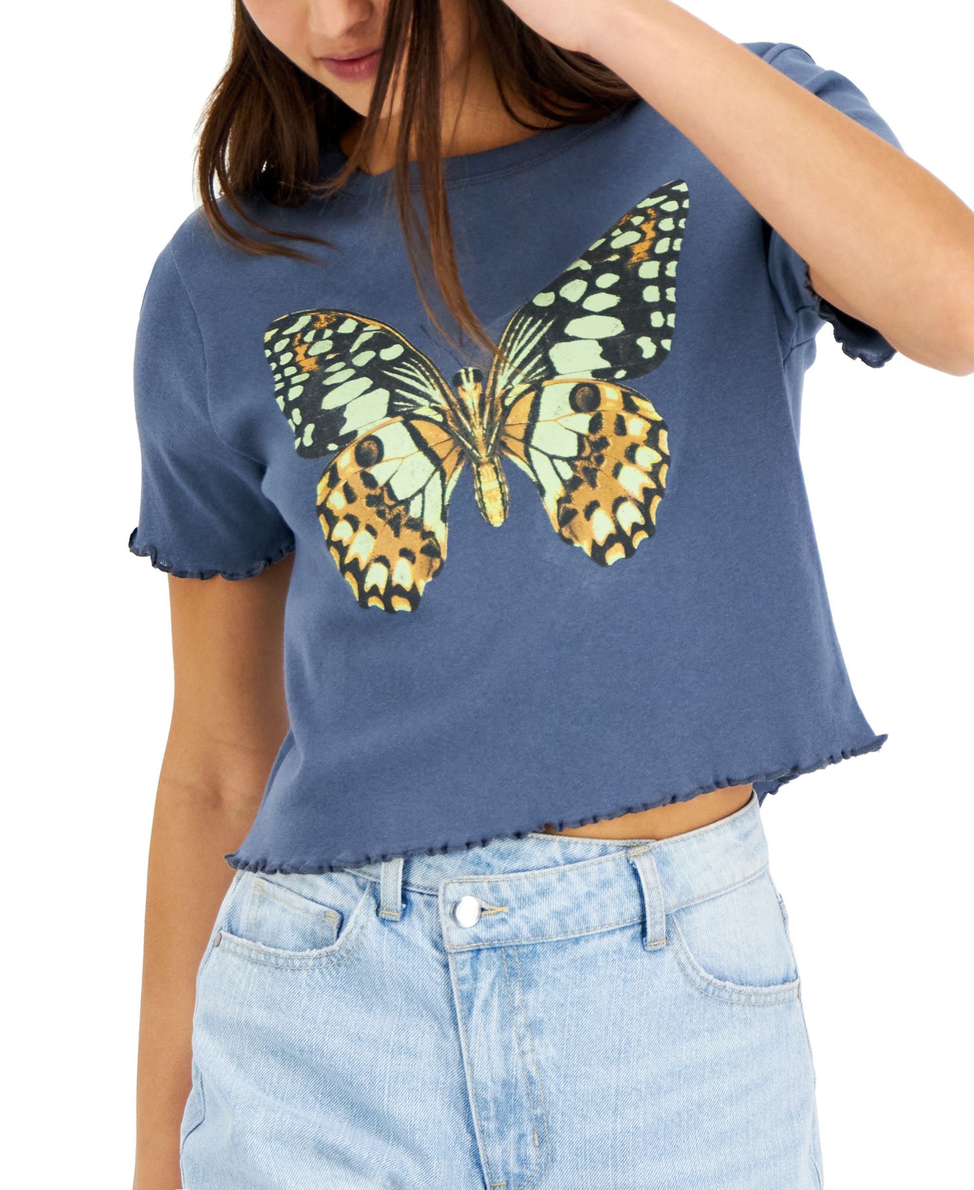 Juniors' Butterfly-Print T-Shirt
