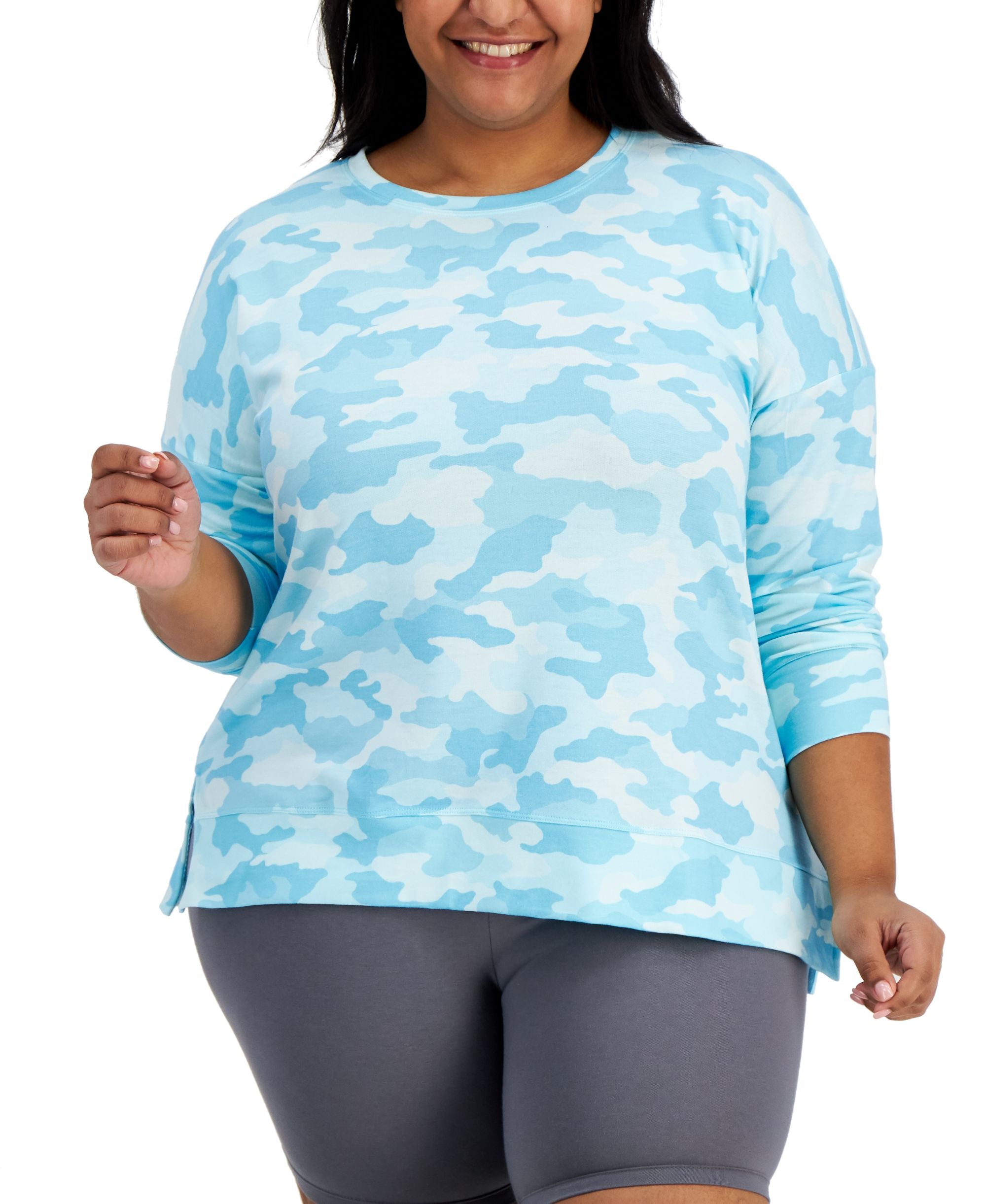 ID Ideology Plus Size Camouflage Print Sweatshirt
