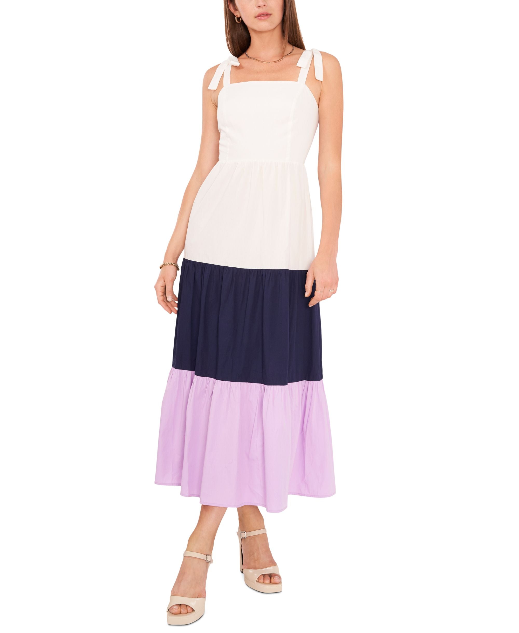 Riley Rae Womens Colorblocked Midi Dress