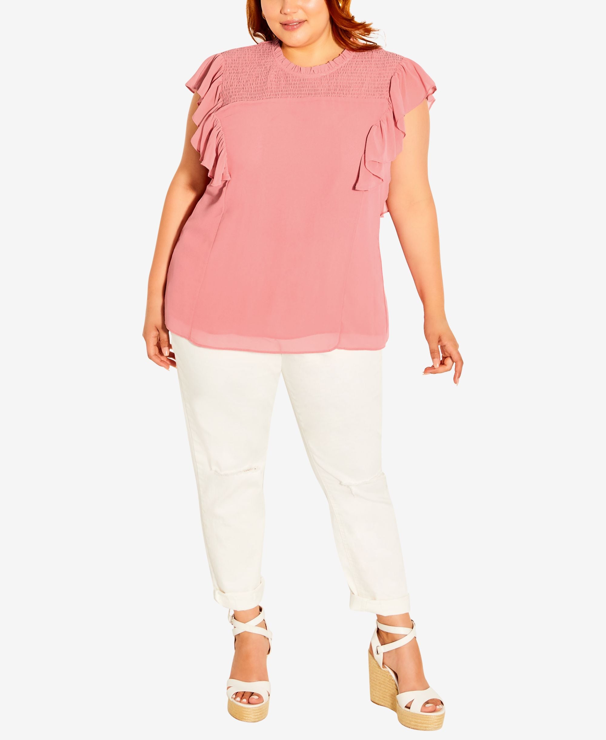 City Chic Flirt Ruffle Top