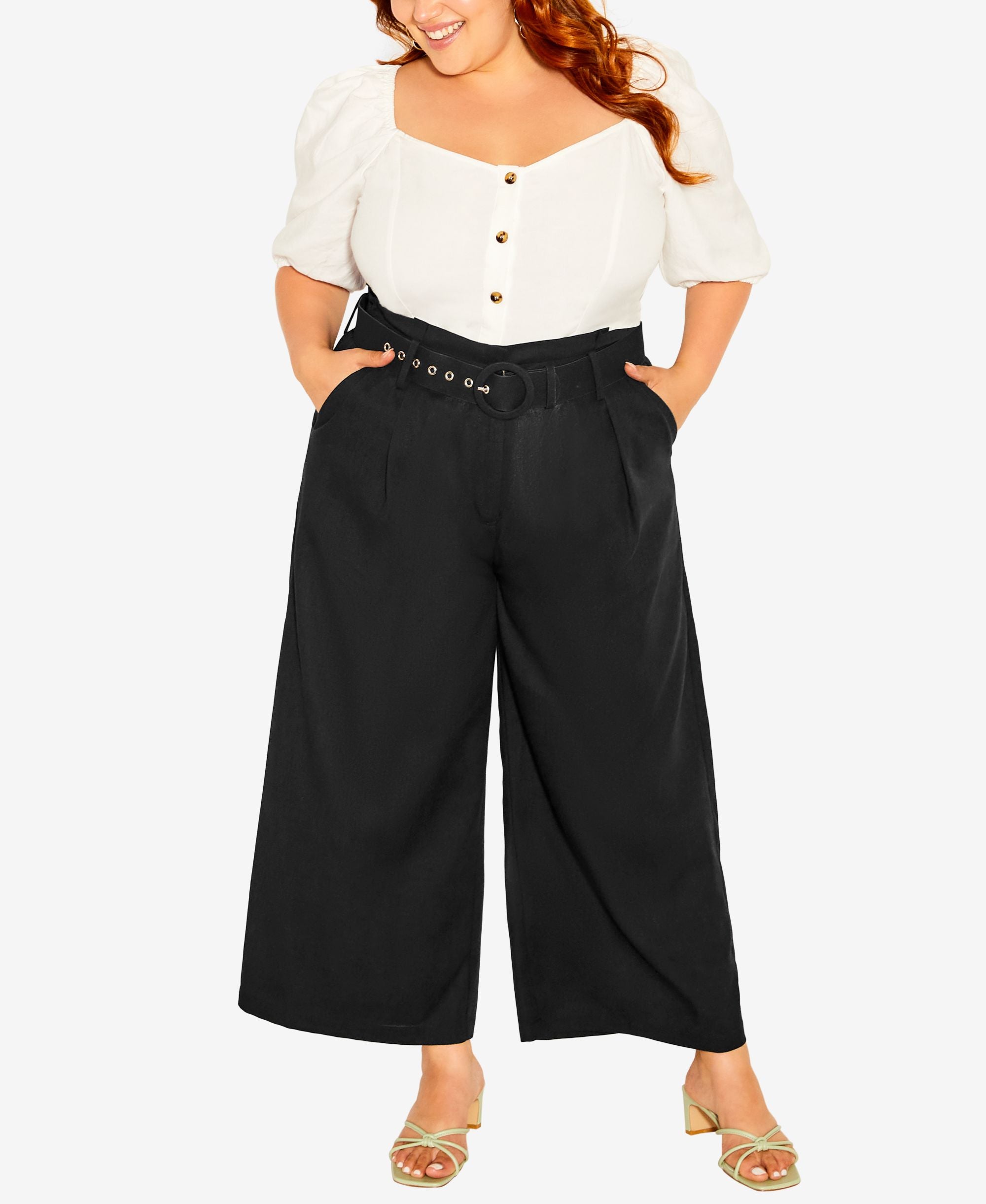City Chic Trendy Plus Size English Rose High Waist Pants