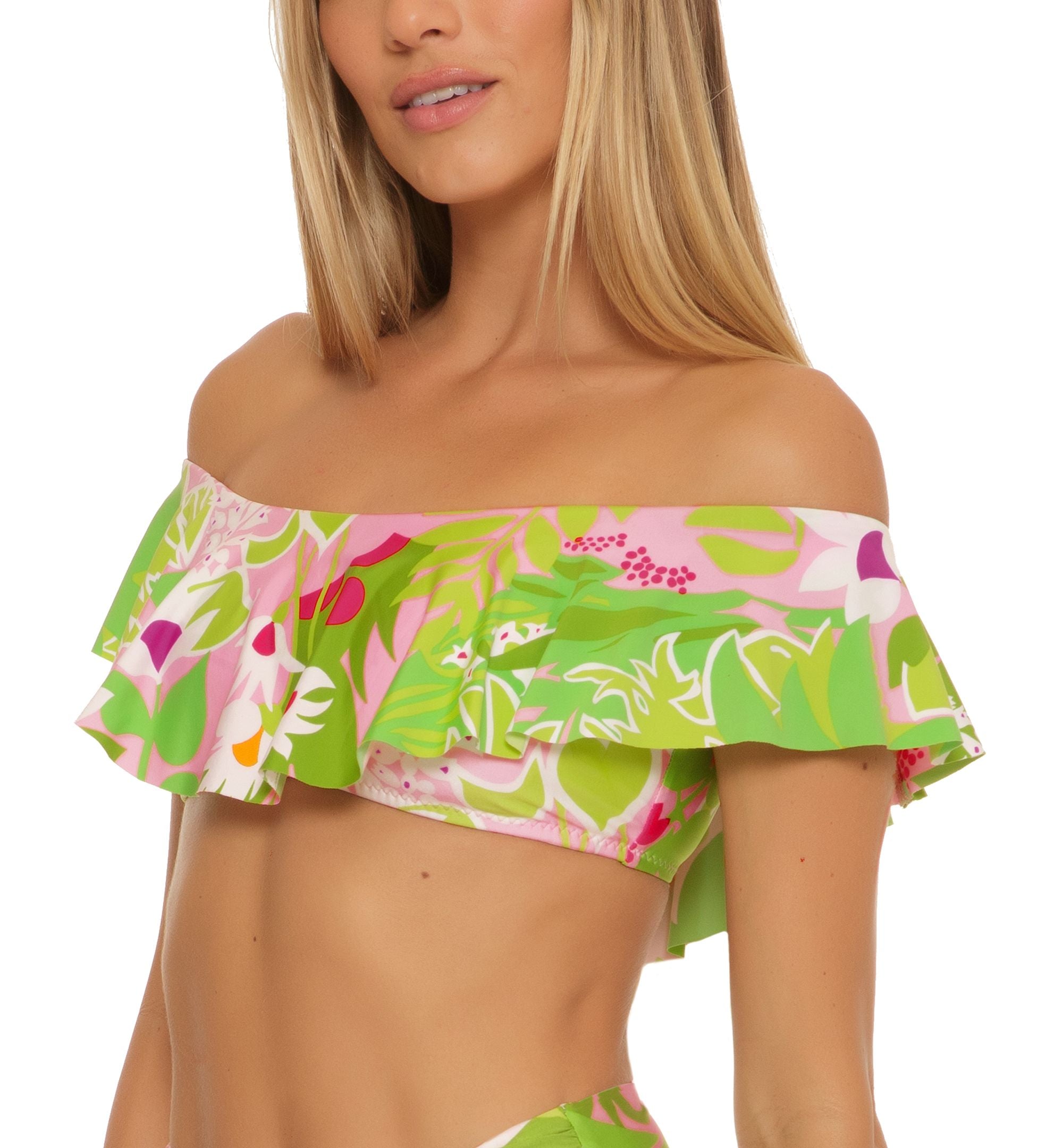 Women's La Palma Ruffled Off-The-Shoulder Bikini Top
