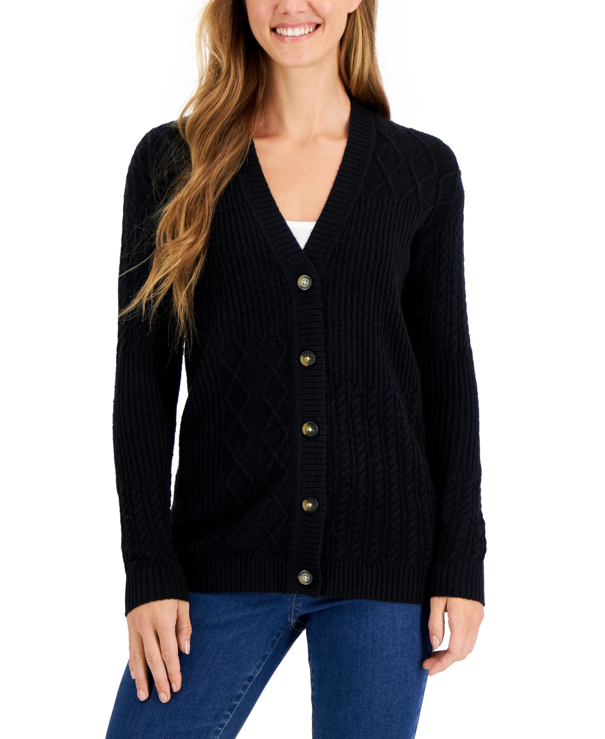 Charter Club Womens Solid Knit Cardigan