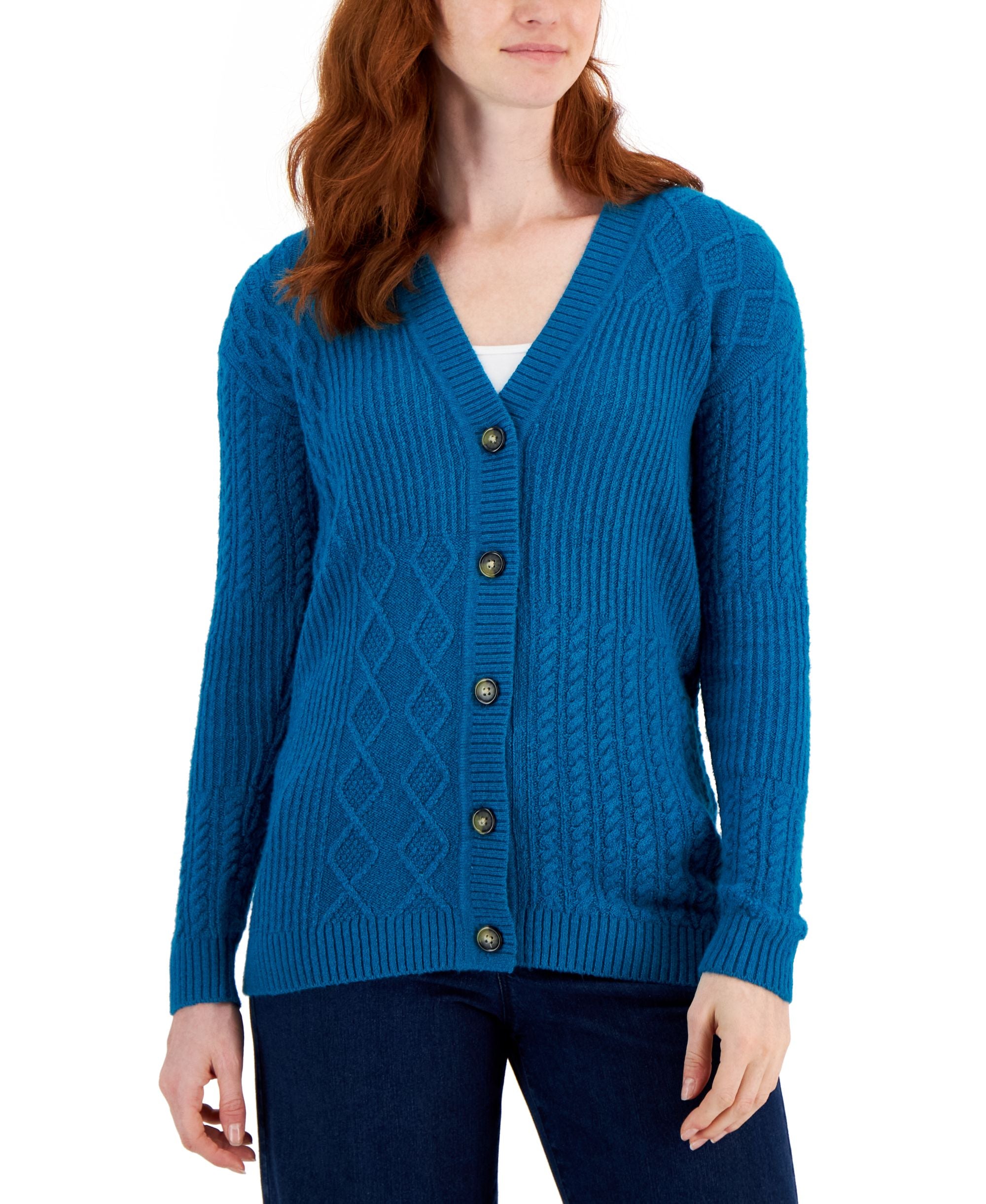 Charter Club Womens Solid Knit Cardigan