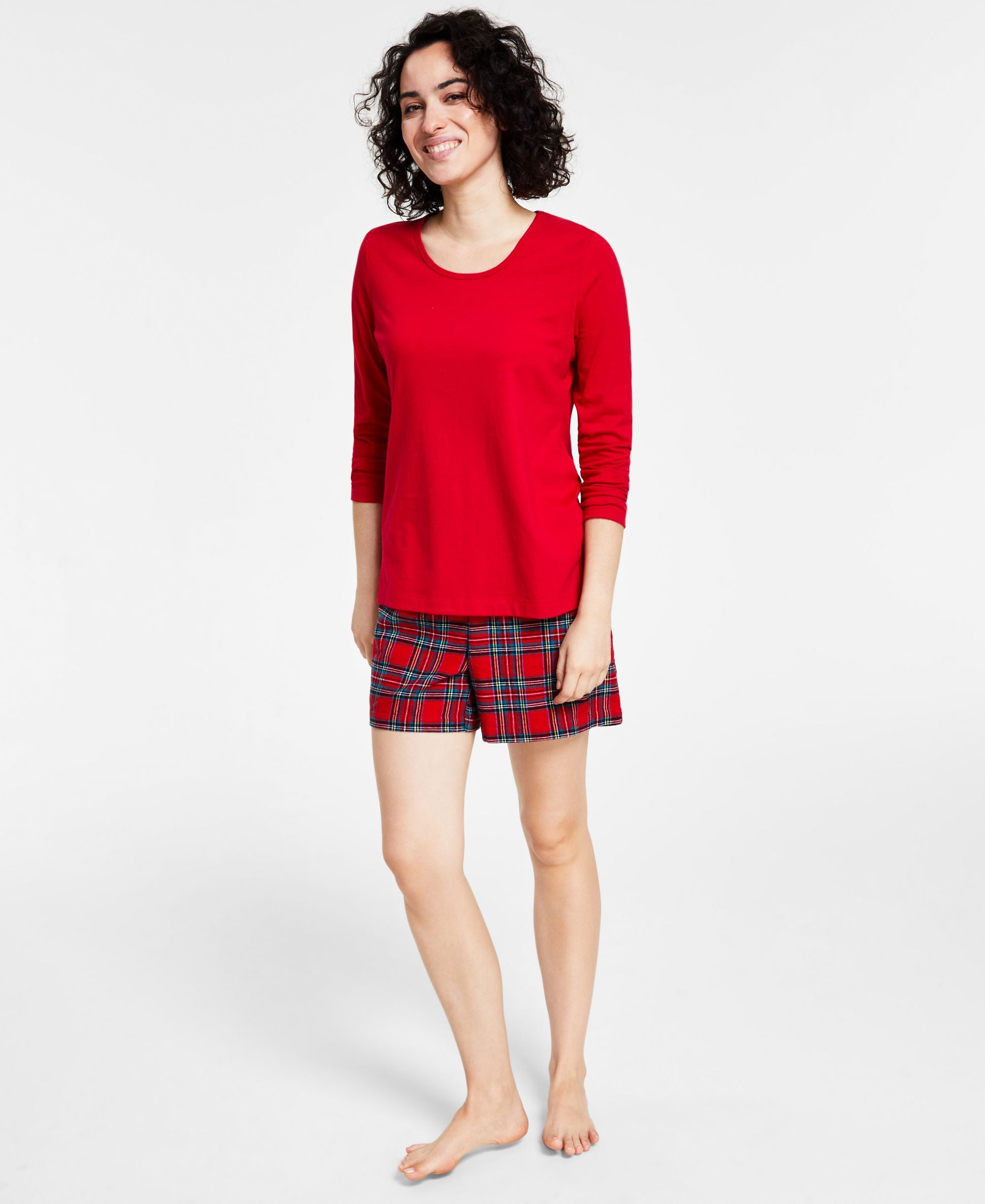 Family Pajamas Womens Brinkley Plaid Shorts Mix It Matching Set