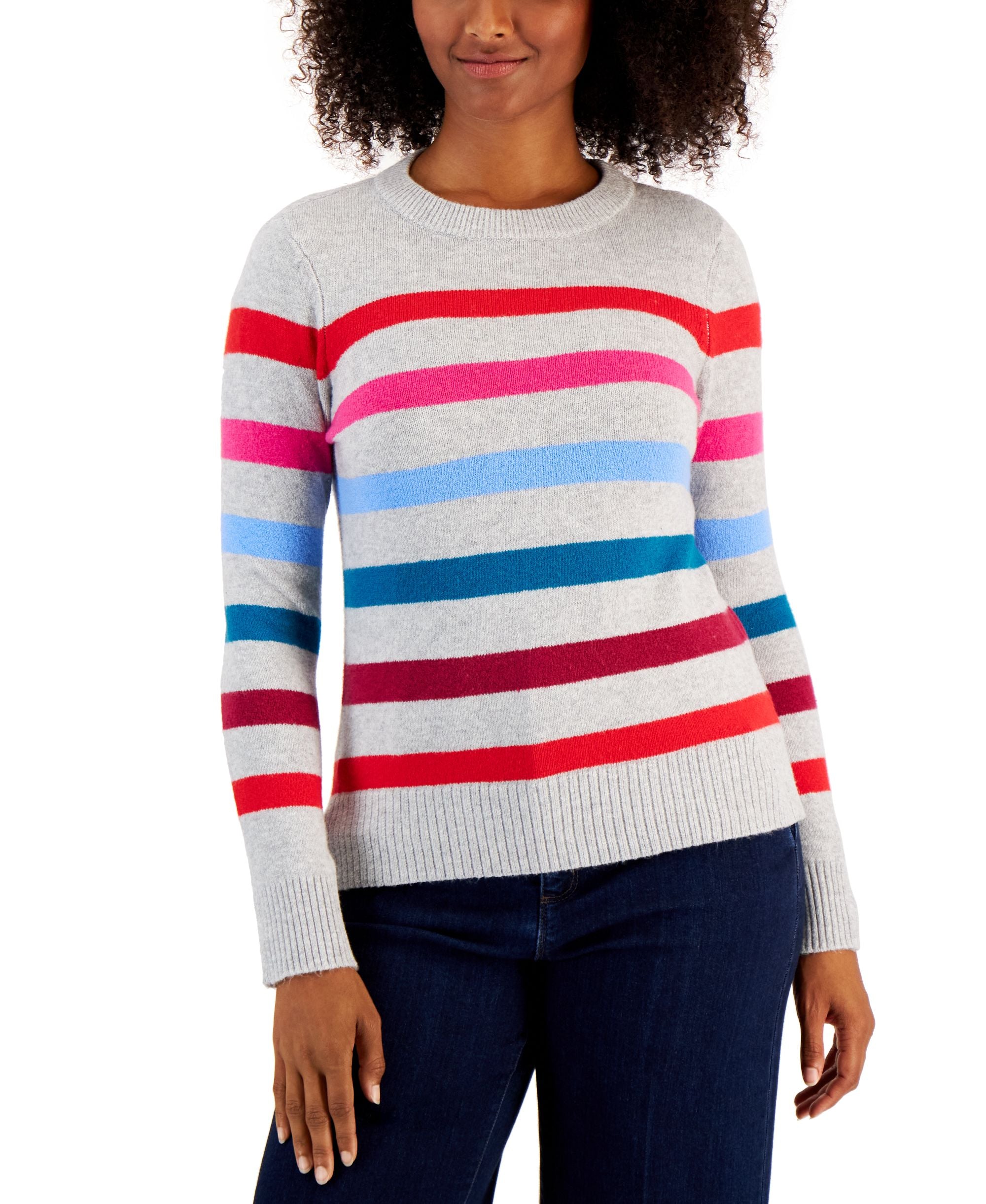 Charter Club Petite Multi Bold Striped Sweater