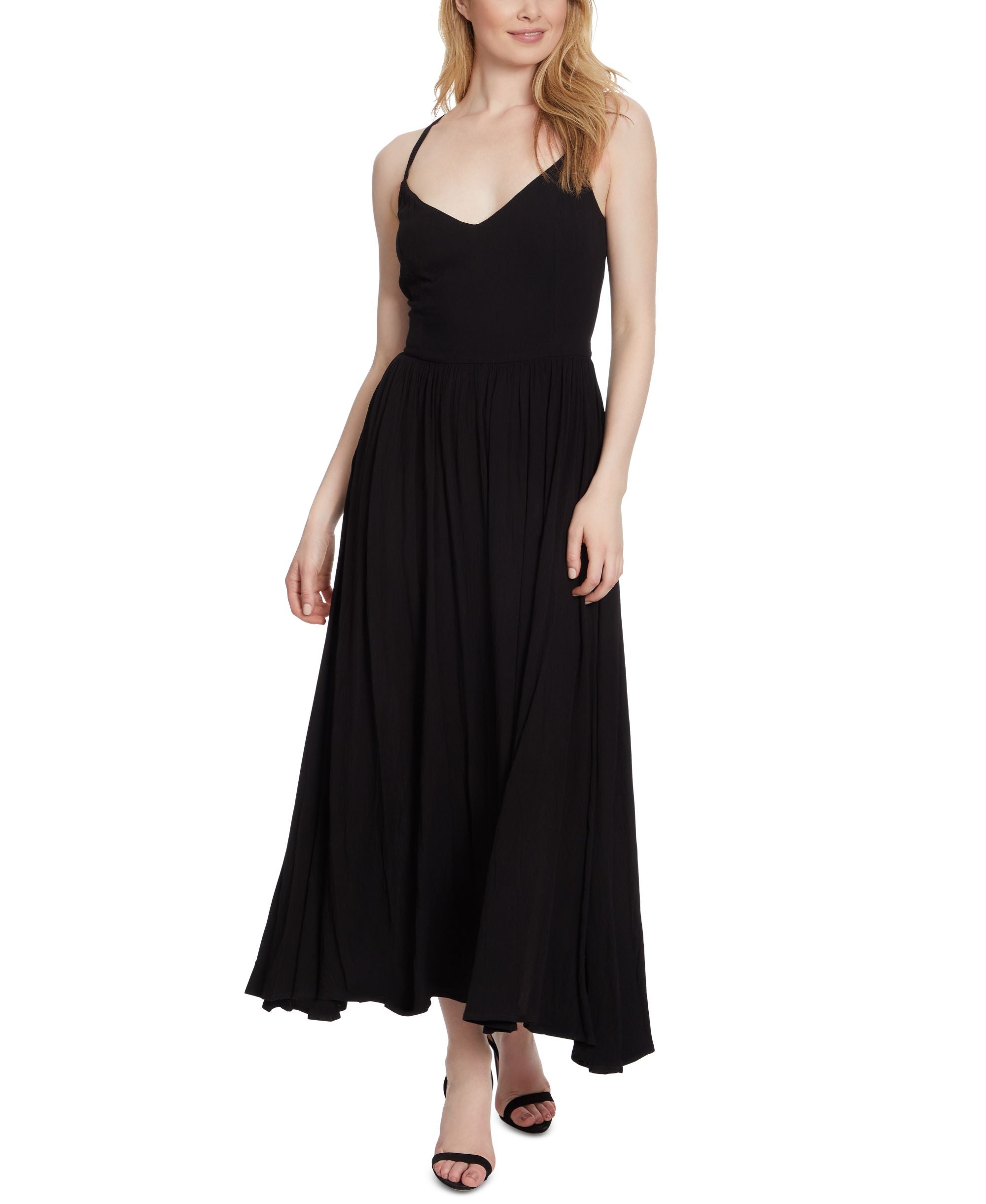 Jessica Simpson Womens Clia V Neck Long Maxi Dress