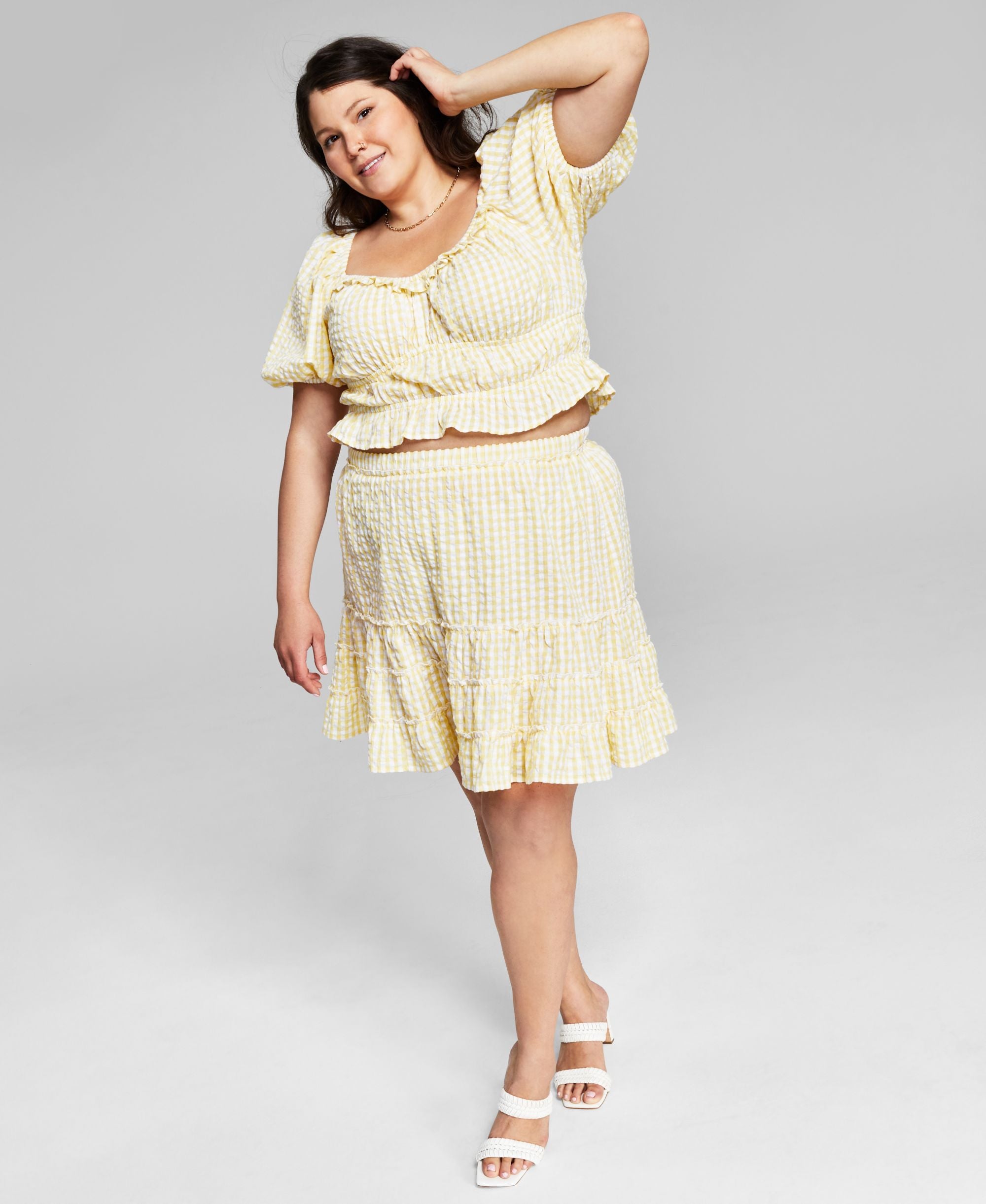 Now This Trendy Plus Size Cotton Tiered Skirt