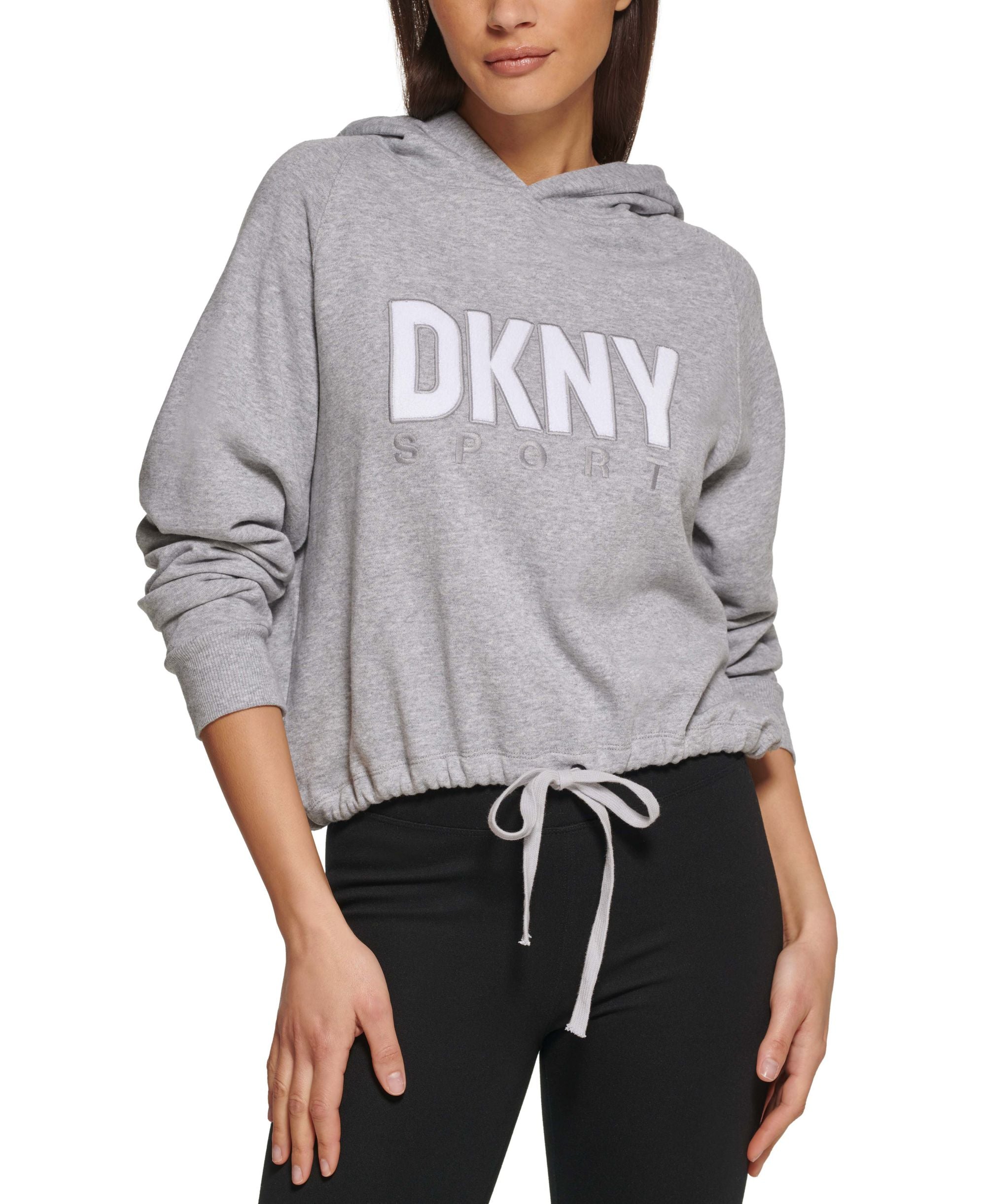 DKNY Sport Womens Drawstring Hem Hoodie