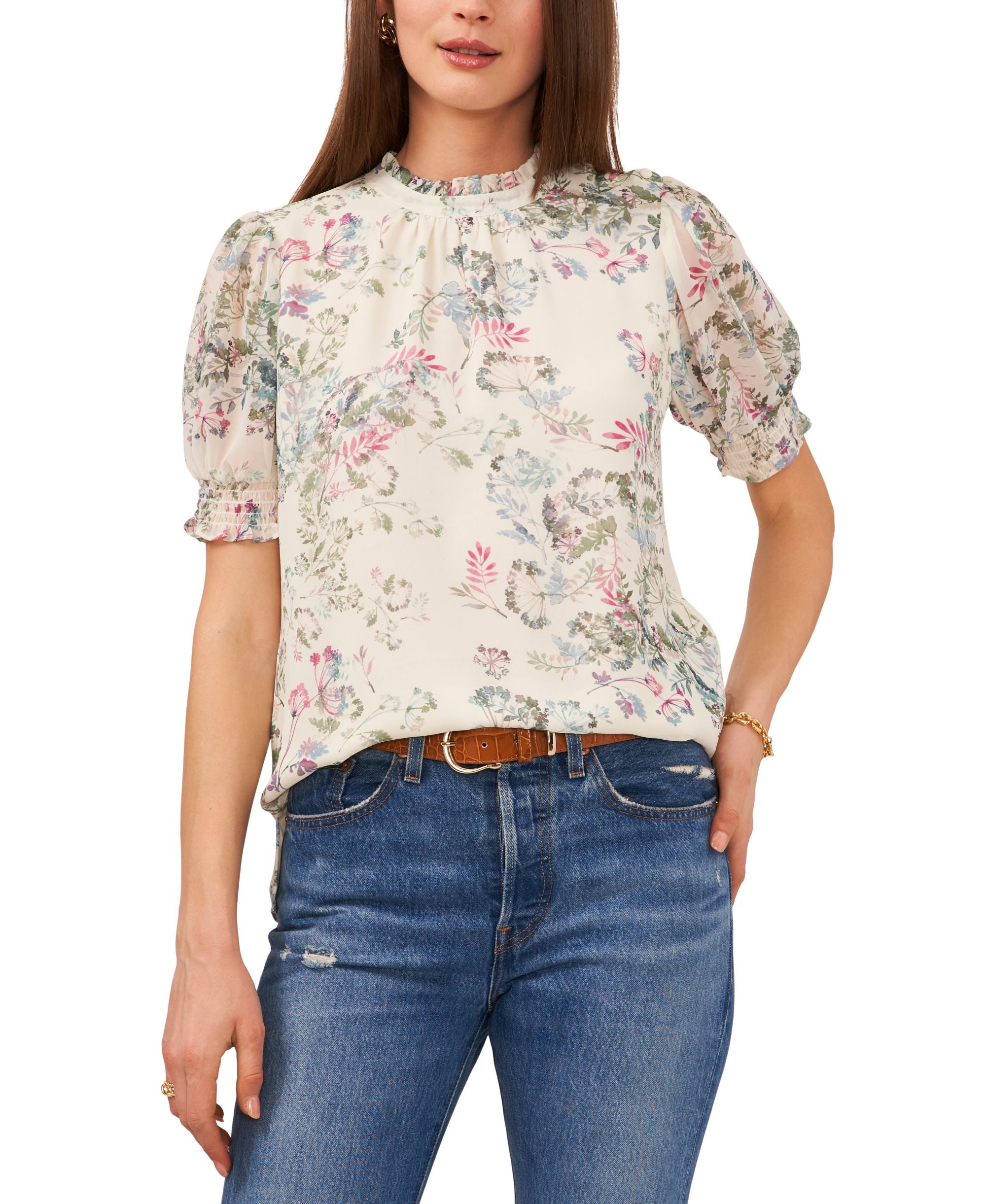 Vince Camuto Plus Size Breezy Dandelion Puff Sleeve Top