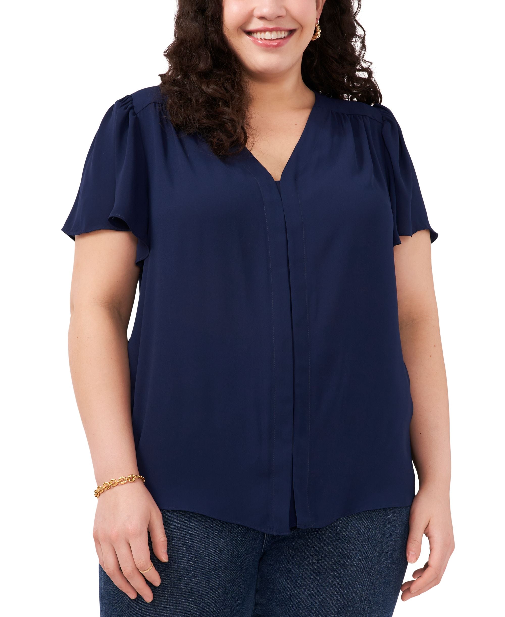Vince Camuto Plus Size Flutter Sleeve Top