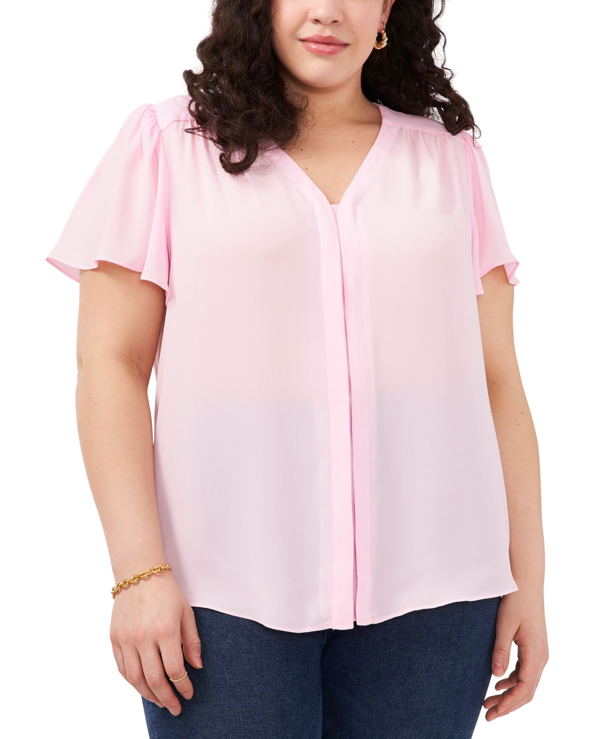 Vince Camuto Plus Size Flutter Sleeve Top