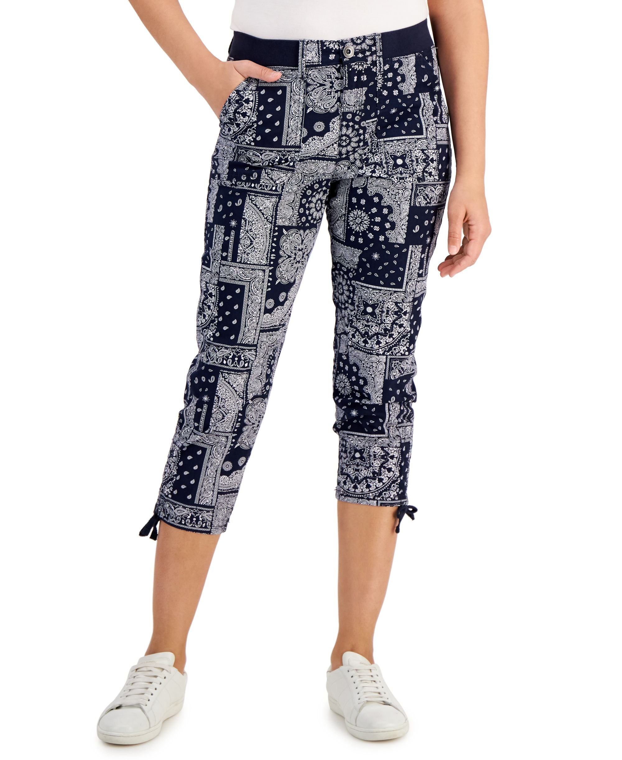 Style & Co Petite Paisley Print Capri Pants