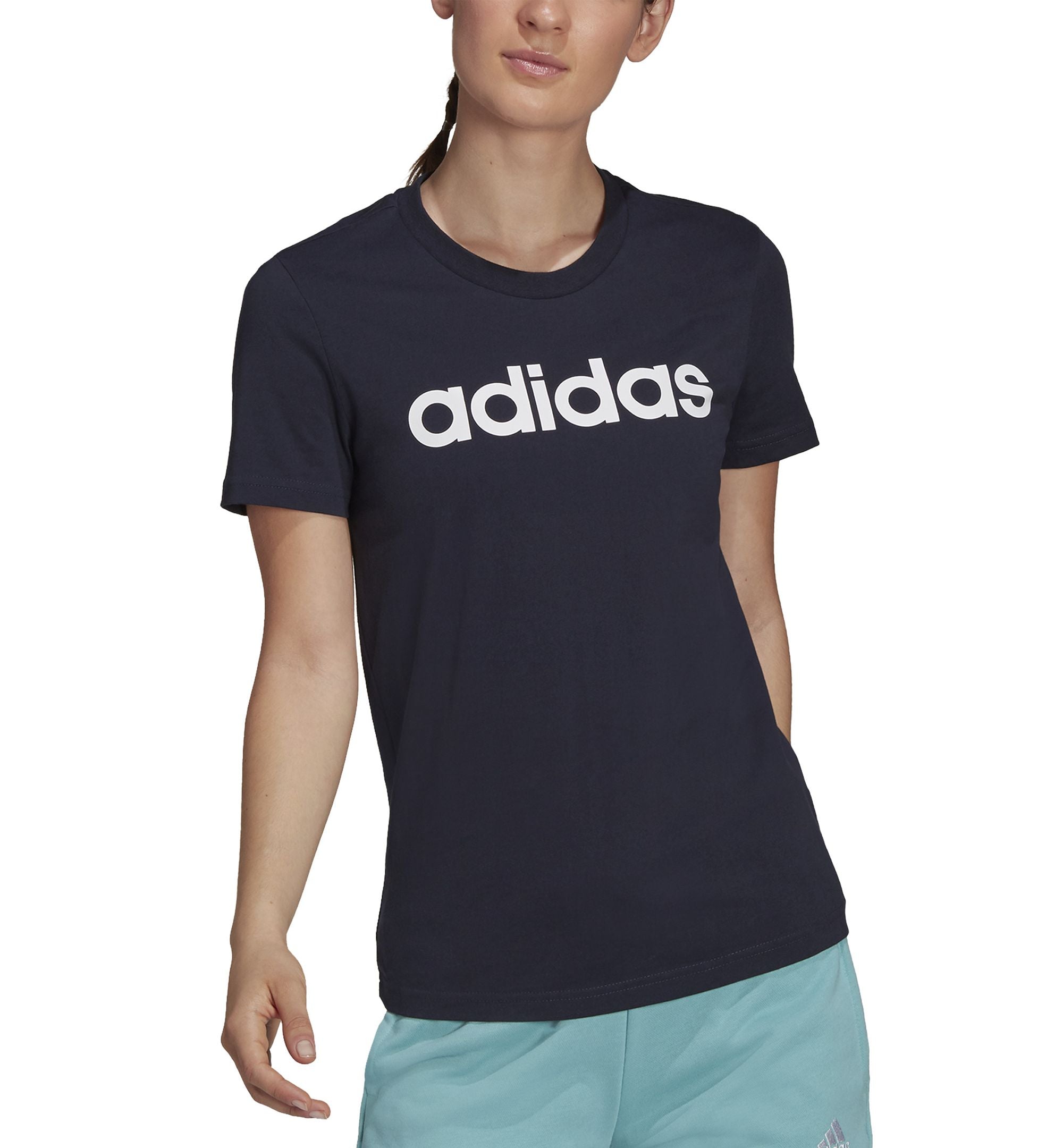 Adidas Womens Essentials Cotton Linear Logo T-Shirt