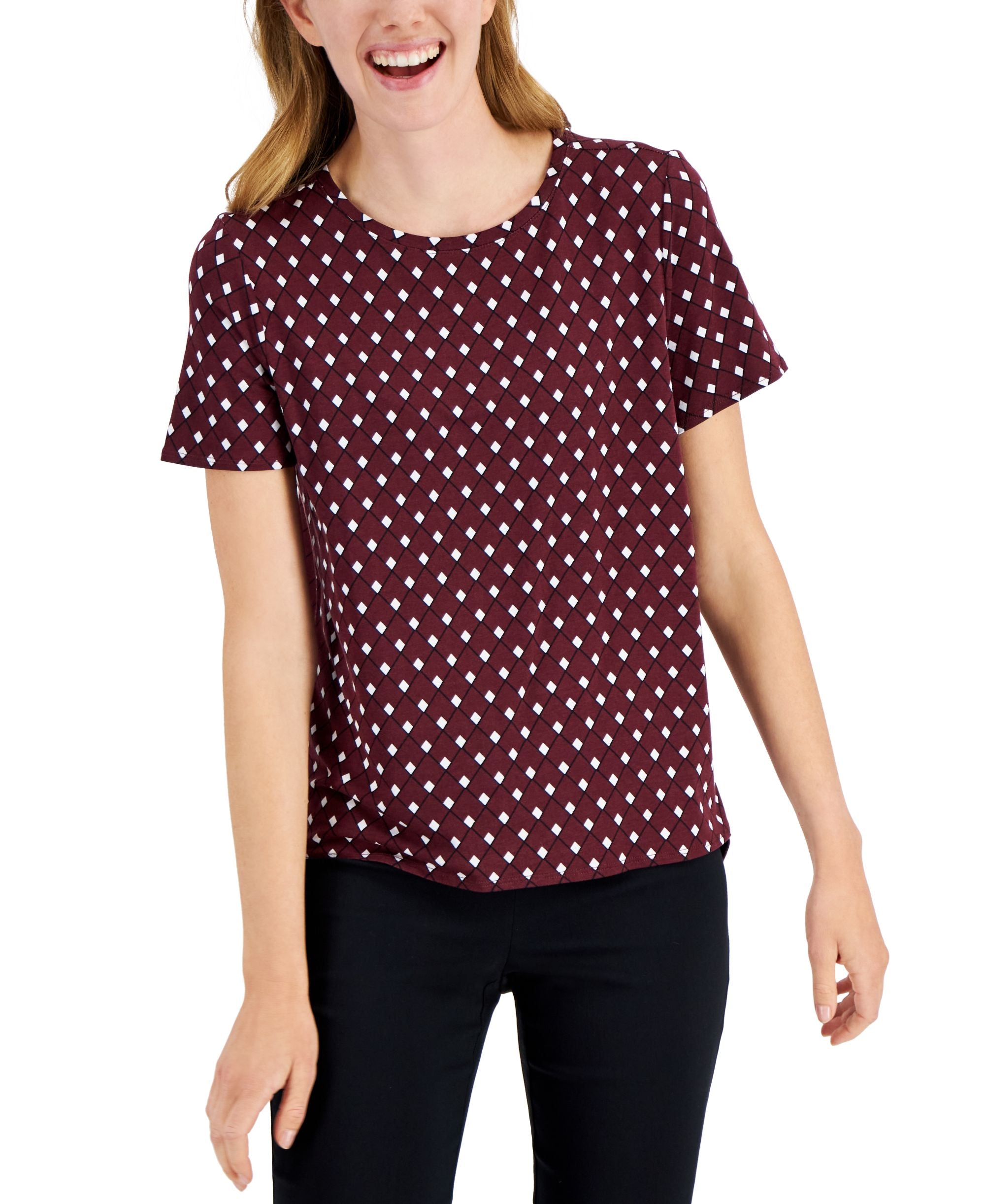 Alfani Petite Printed Crewneck T-Shirt