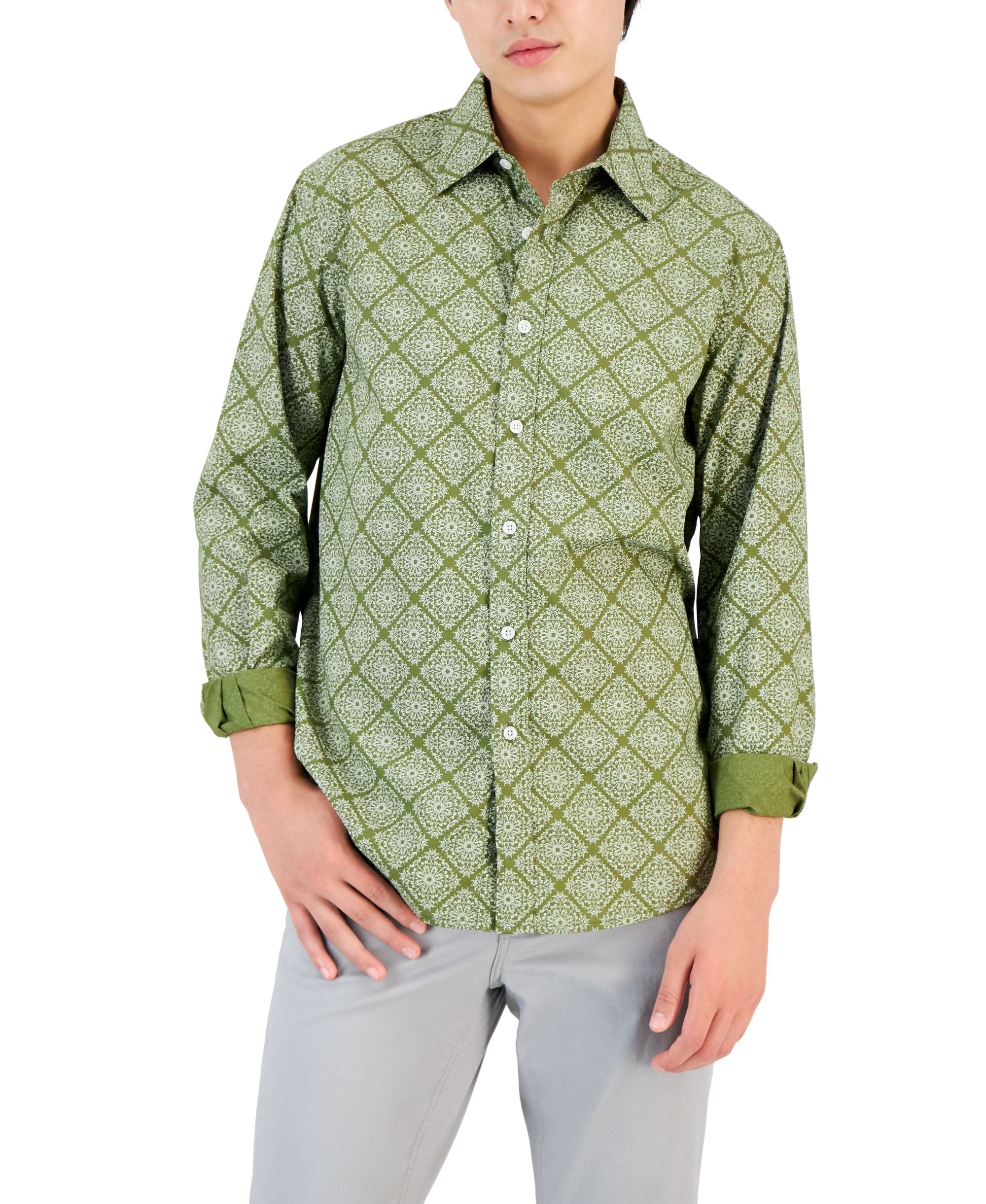 Club Room Mens Lopin Foulard Shirt
