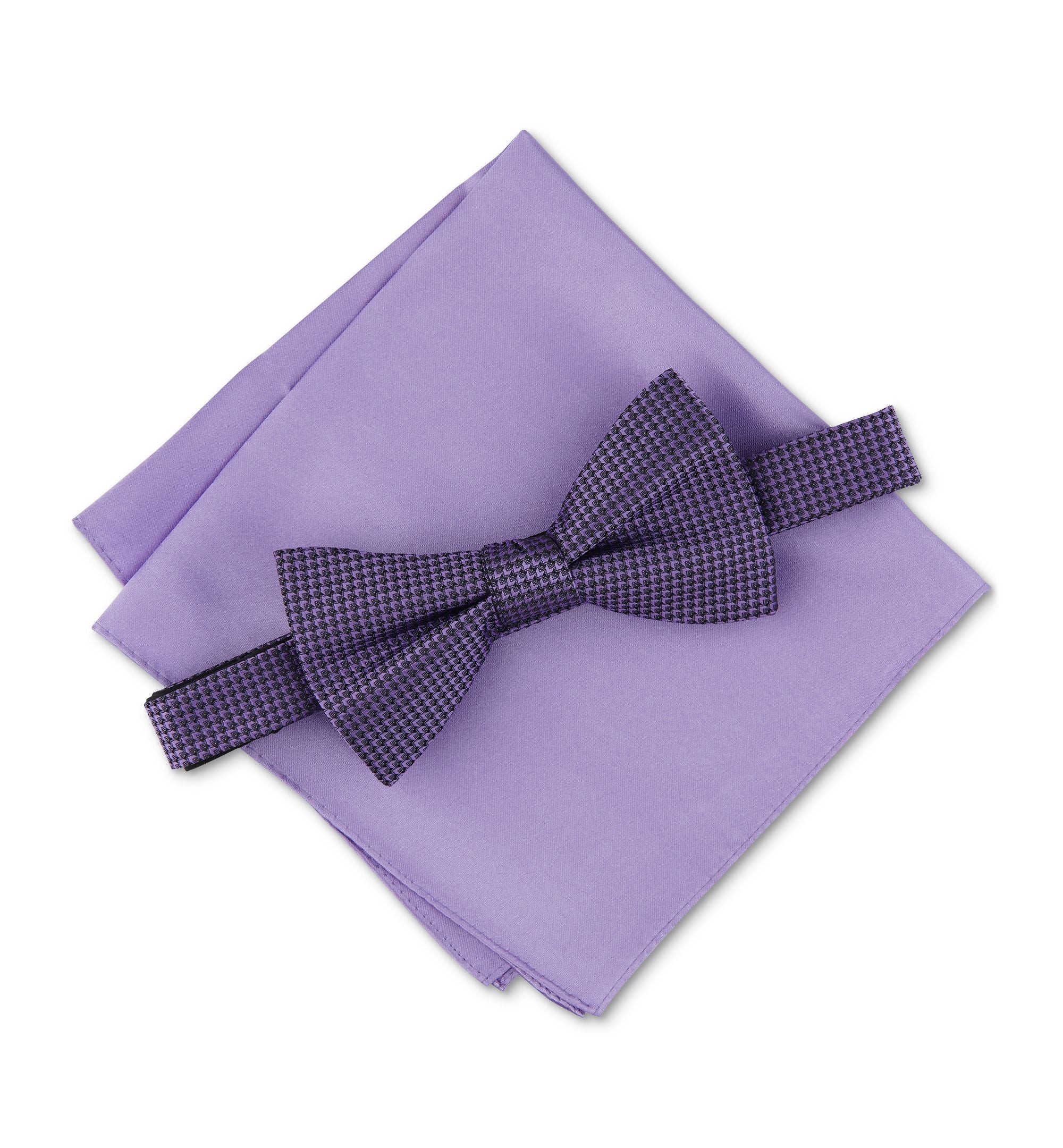 Men's Walley Solid Bow Tie & Pocket Square Set