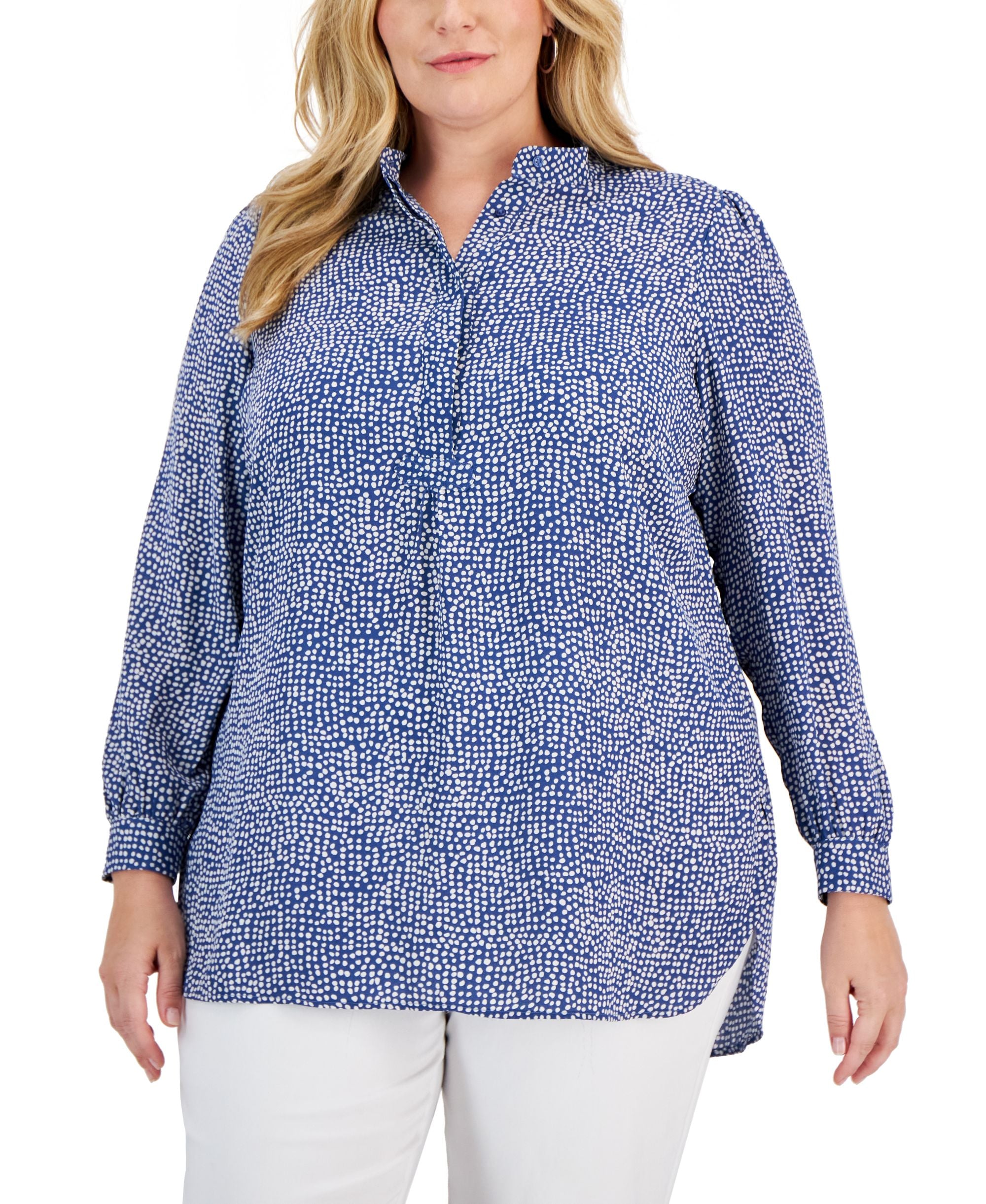 Anne Klein Plus Size High Low Hem Blouse