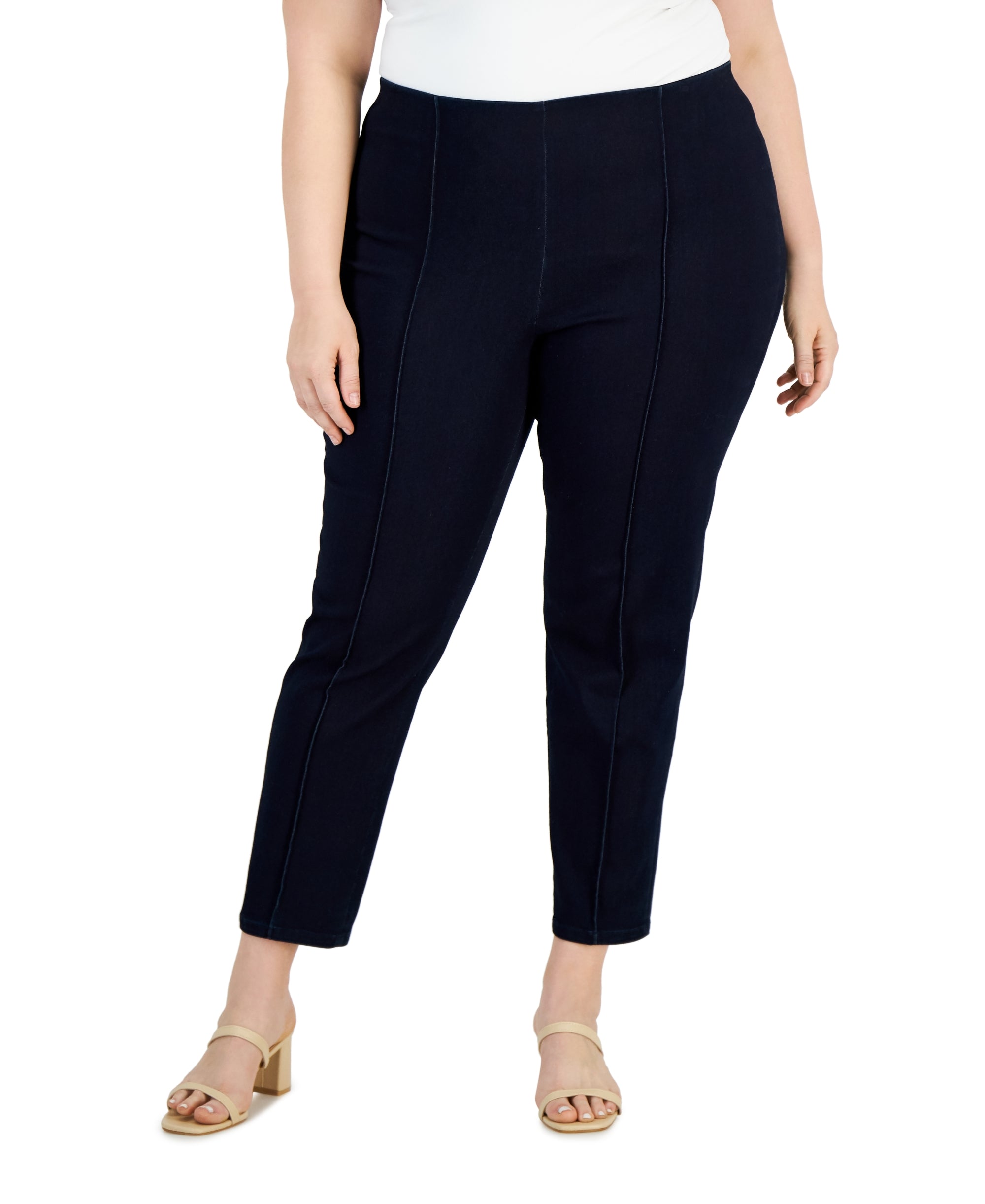 Plus Size Denim Pull-On Leggings