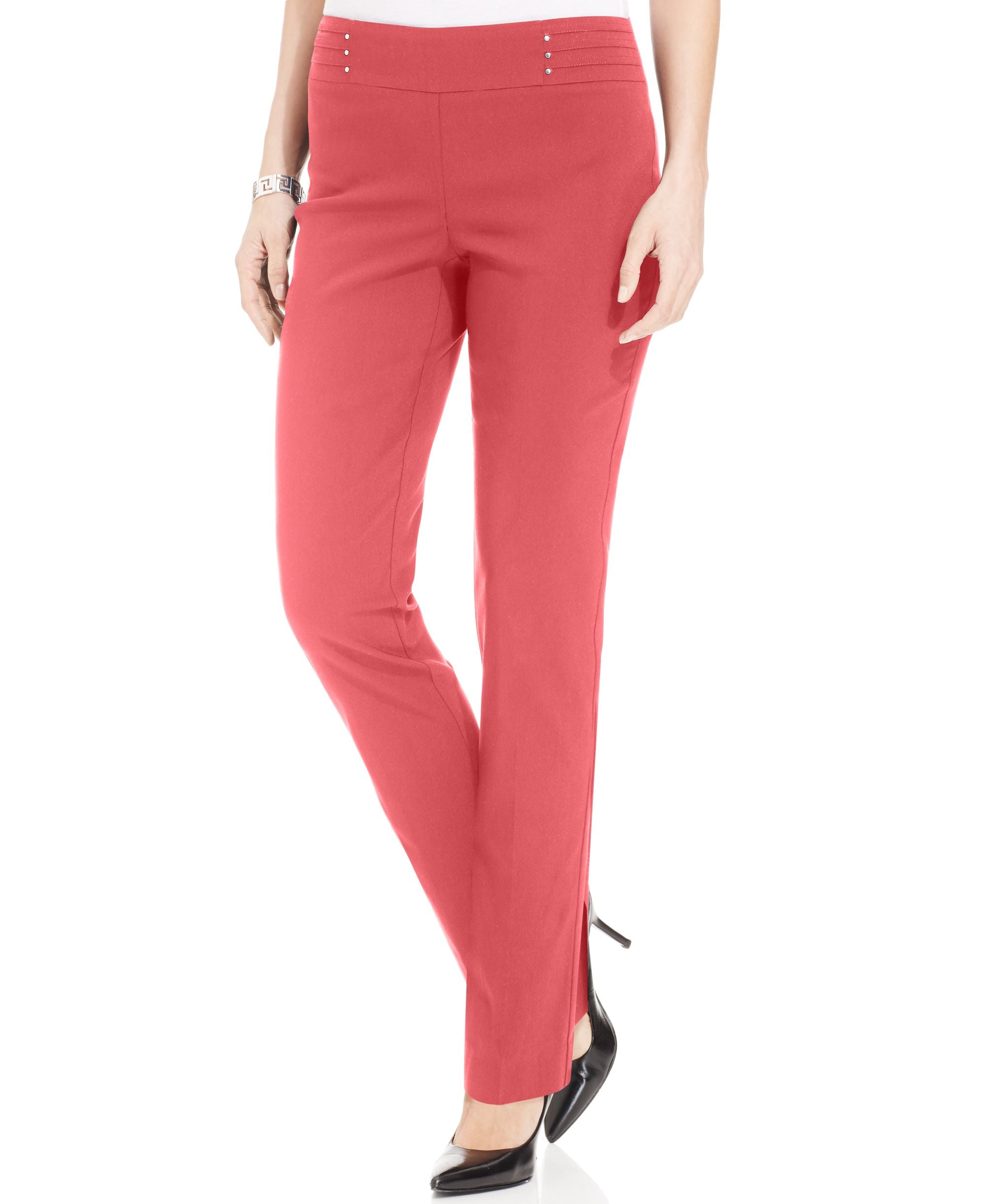 JM Collection Studded Pull On Tummy Control Pants