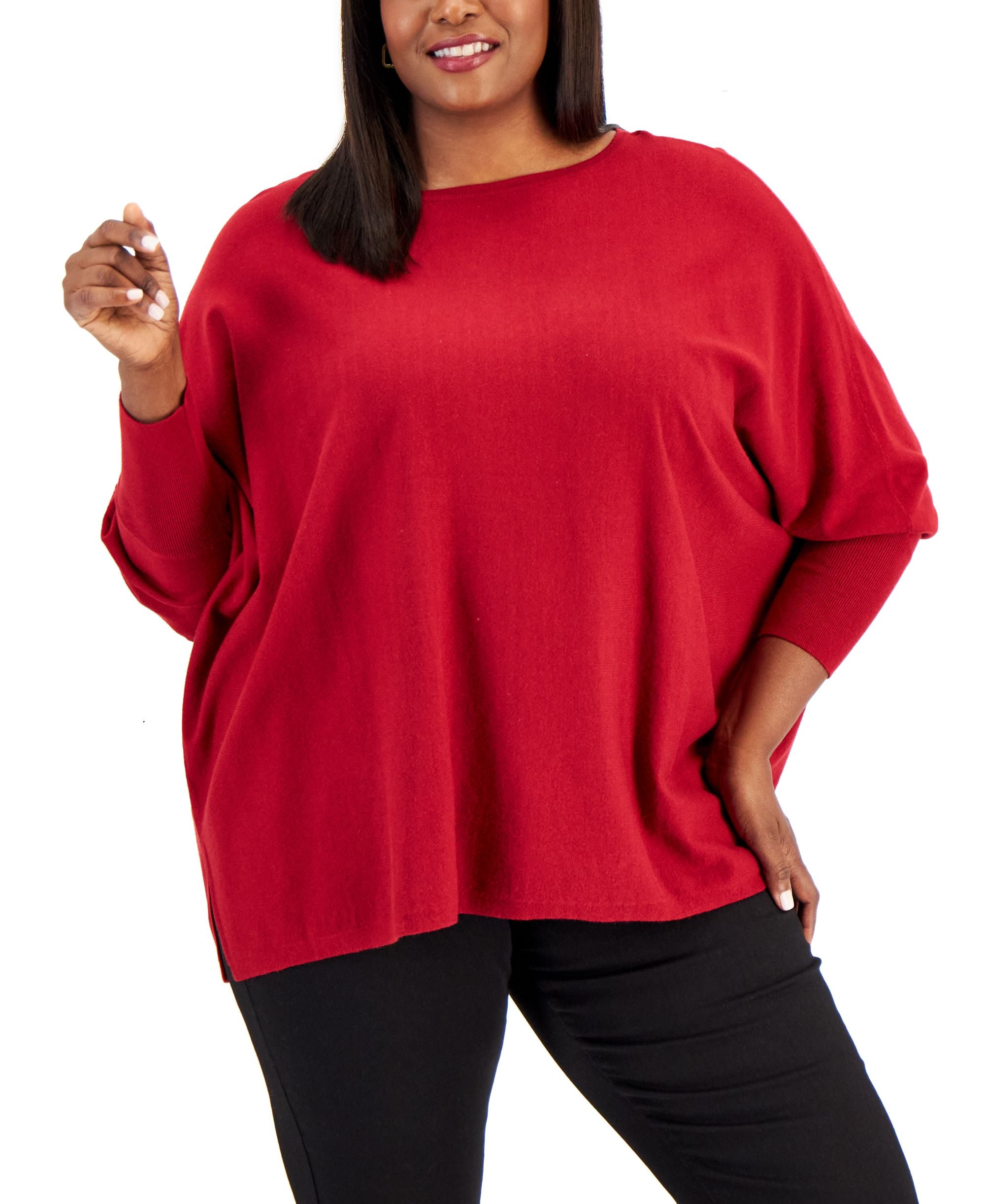 Alfani Plus Size Boat Neck Sweater