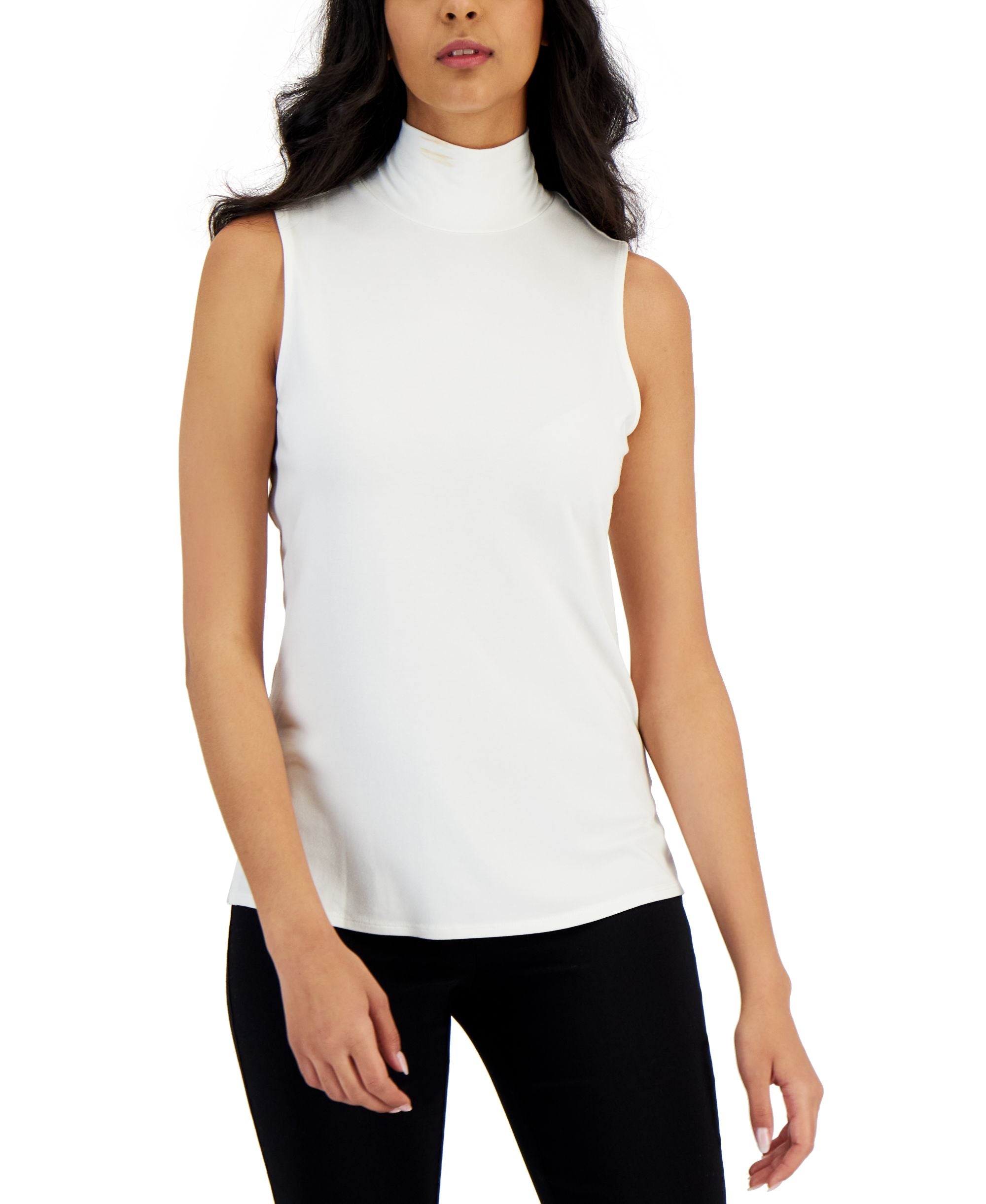 Alfani Womens Sleeveless Turtleneck Top