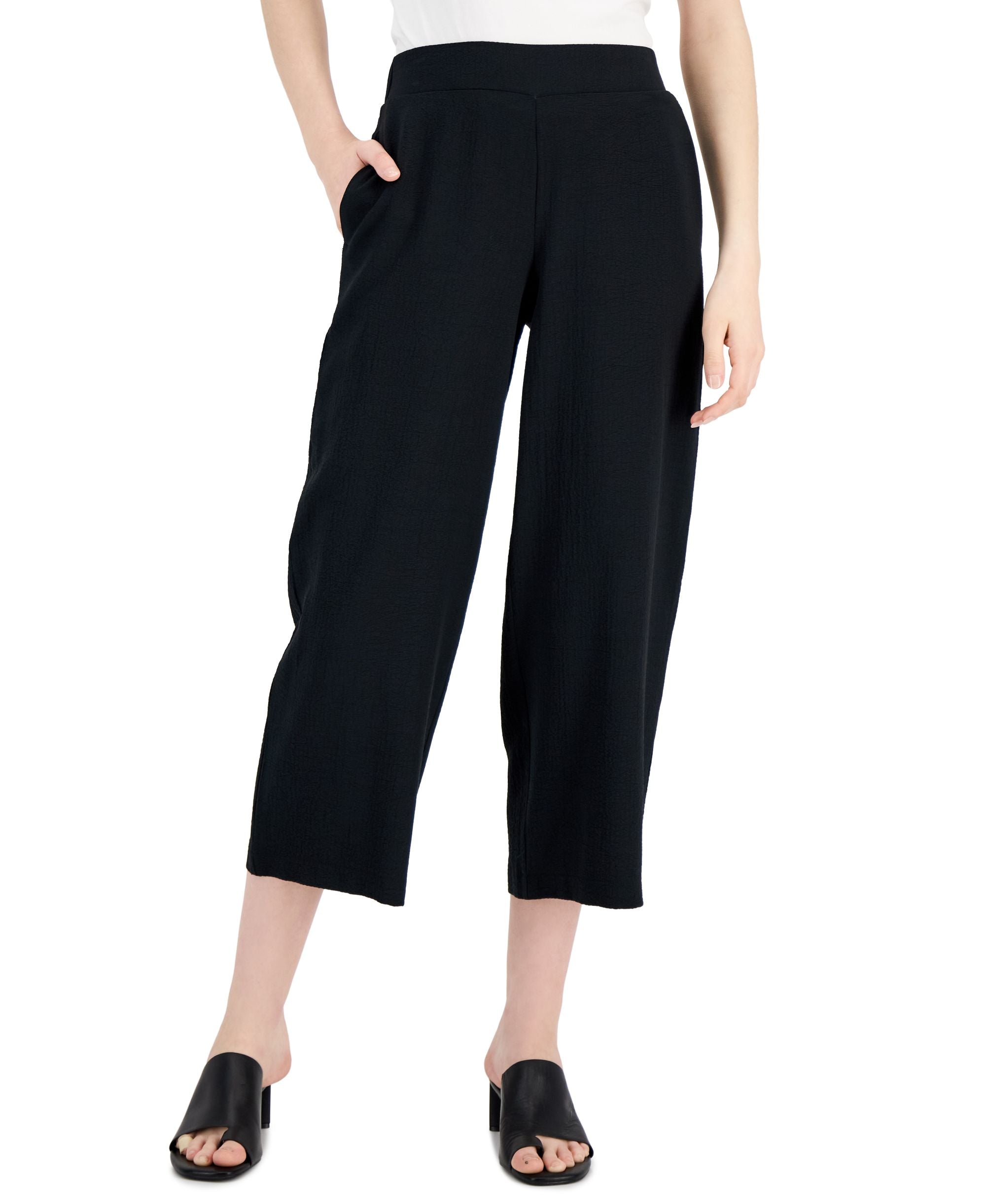 Alfani Crinkle Cropped Pants