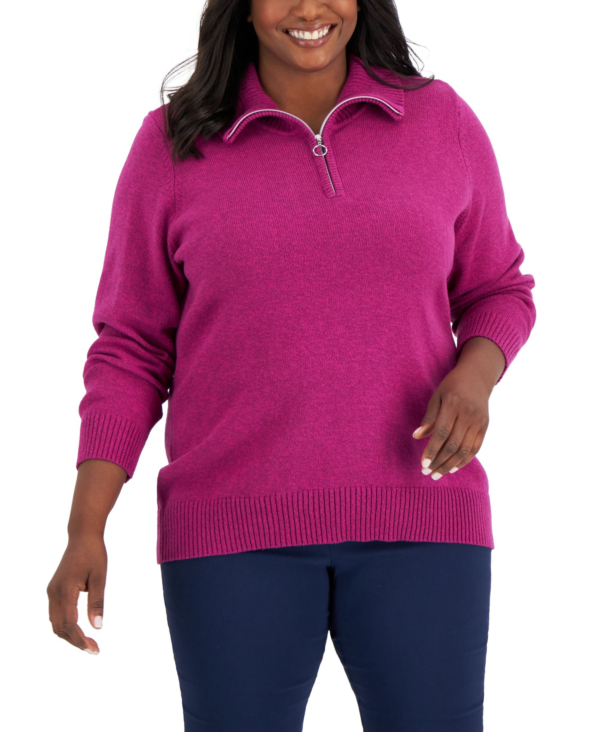 Karen Scott Plus Size Cotton Marled Sweater