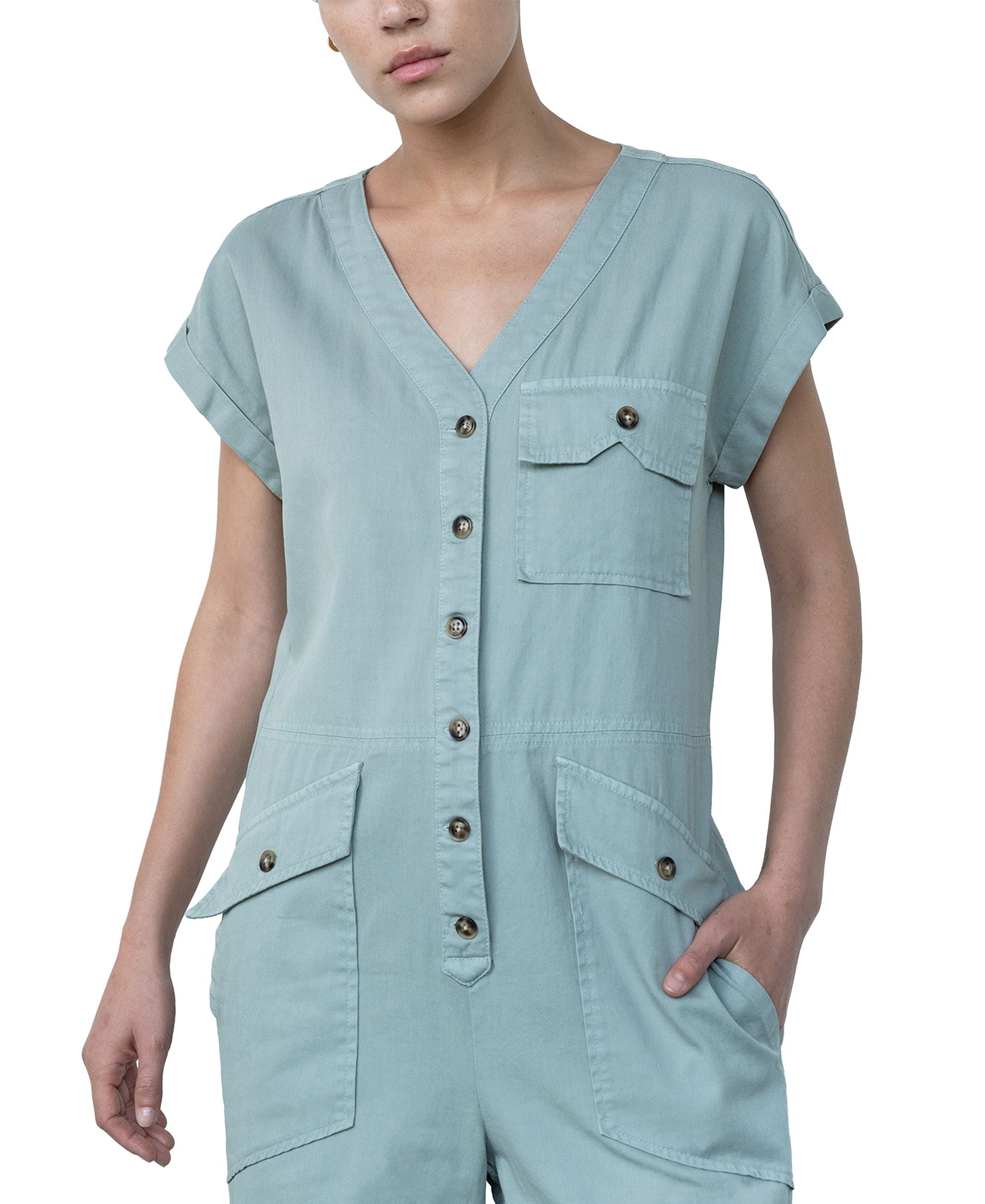 Marly Button Front Cargo Jumpsuit