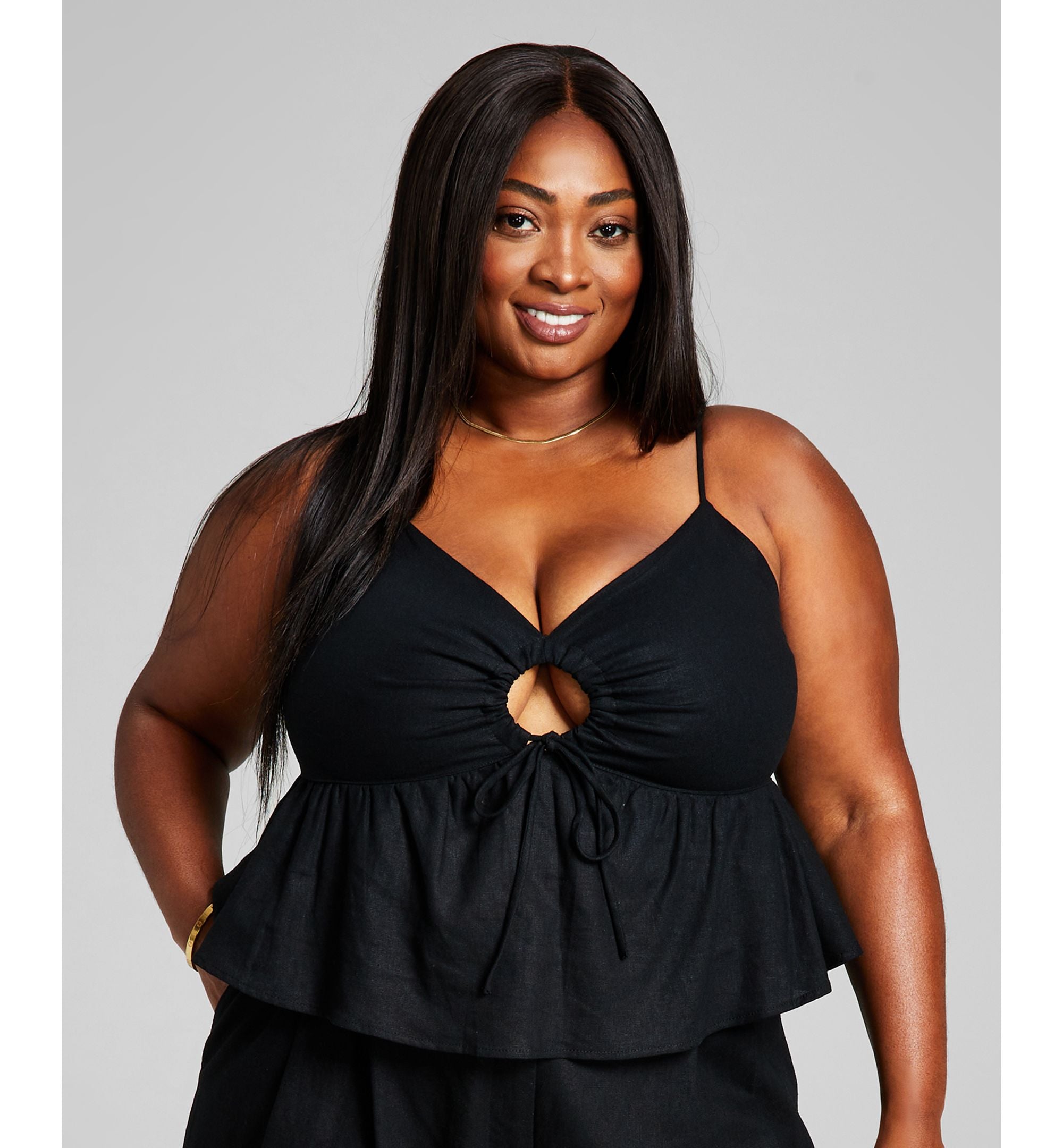 Trendy Plus Size Keyhole Camisole