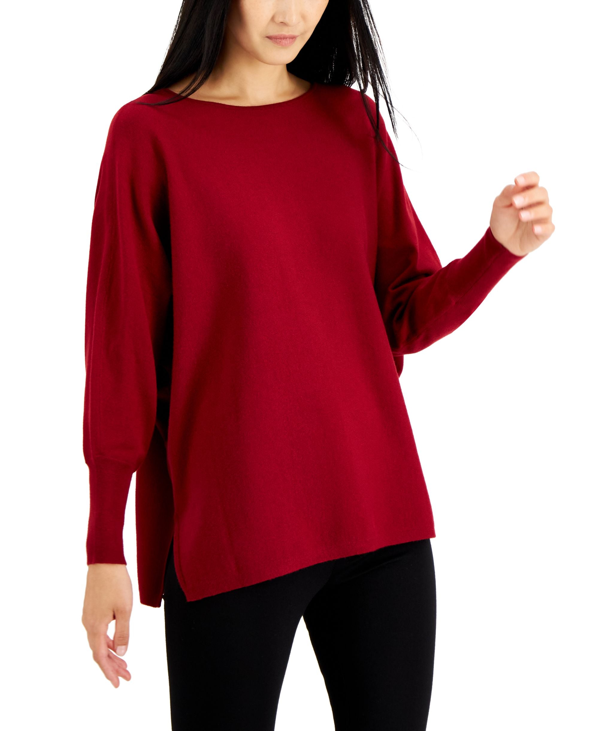 Alfani Womens Boatneck Dolman Sleeve Sweater