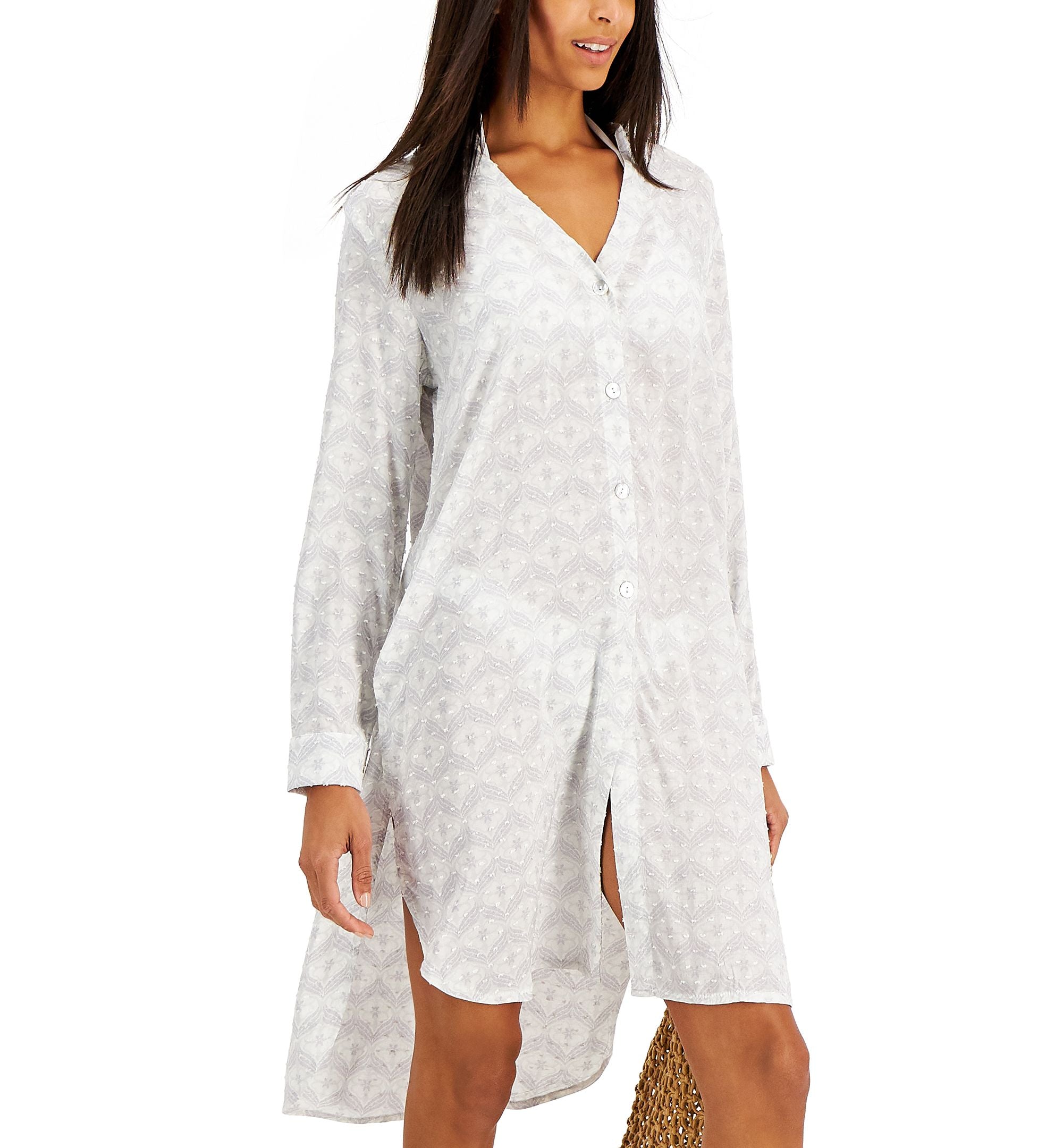 Embroidered Big Cover-Up Shirt