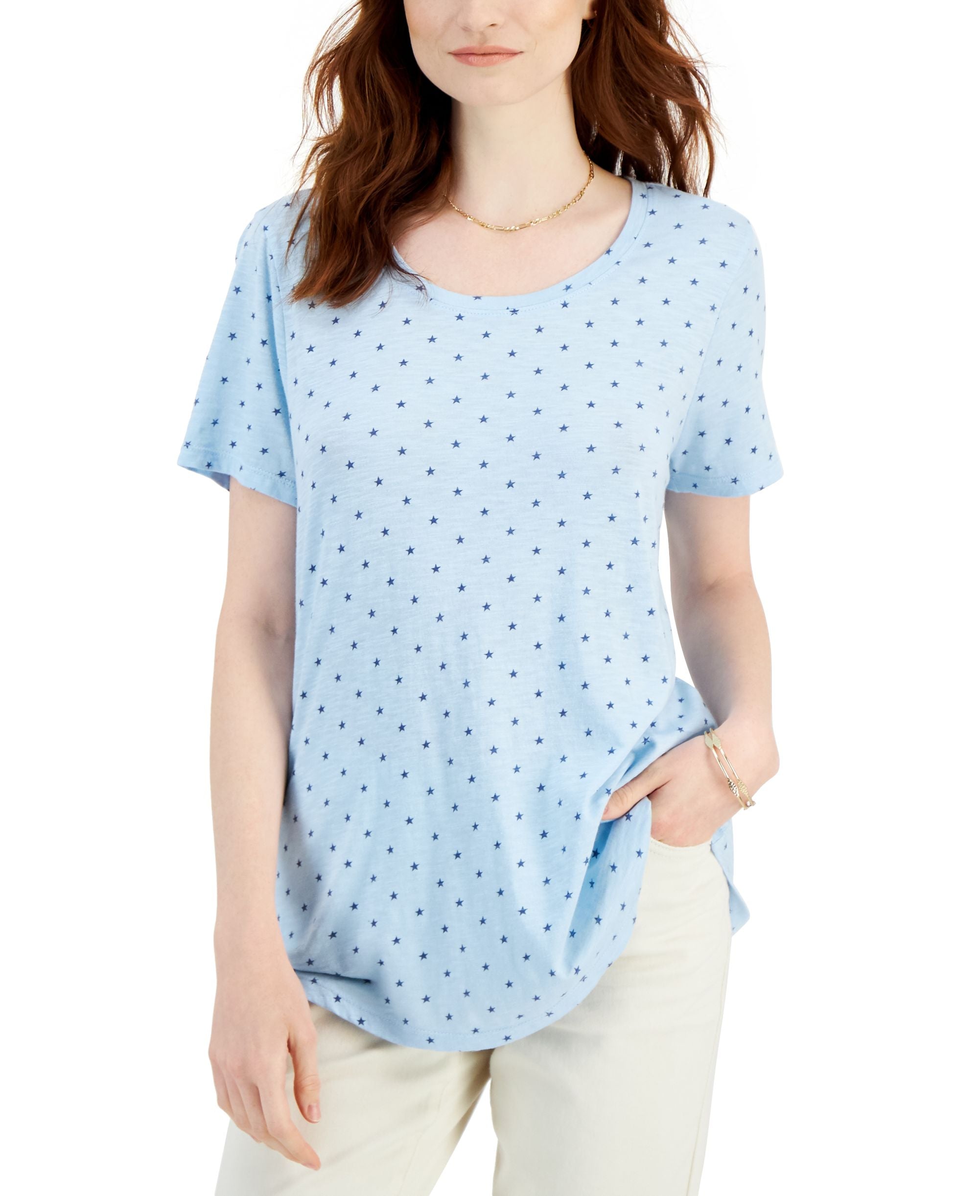 Style & Co Womens Printed Tee