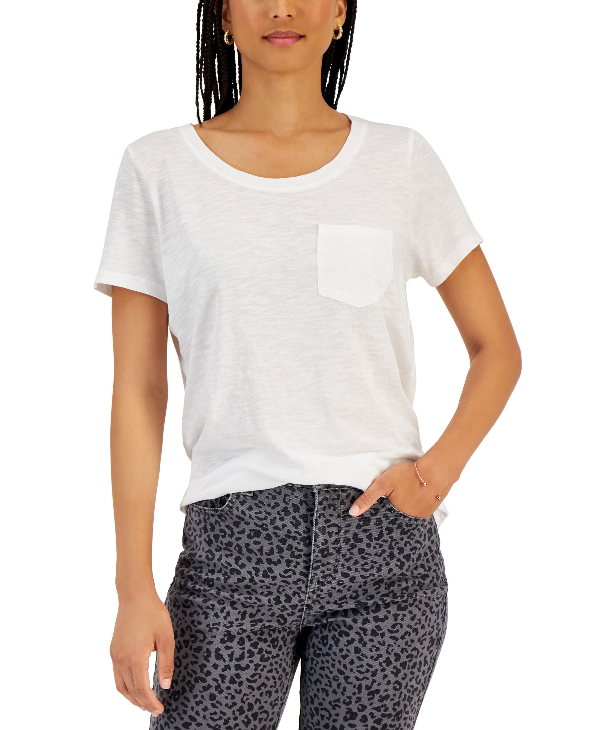 Style & Co Womens Pocket T-Shirt